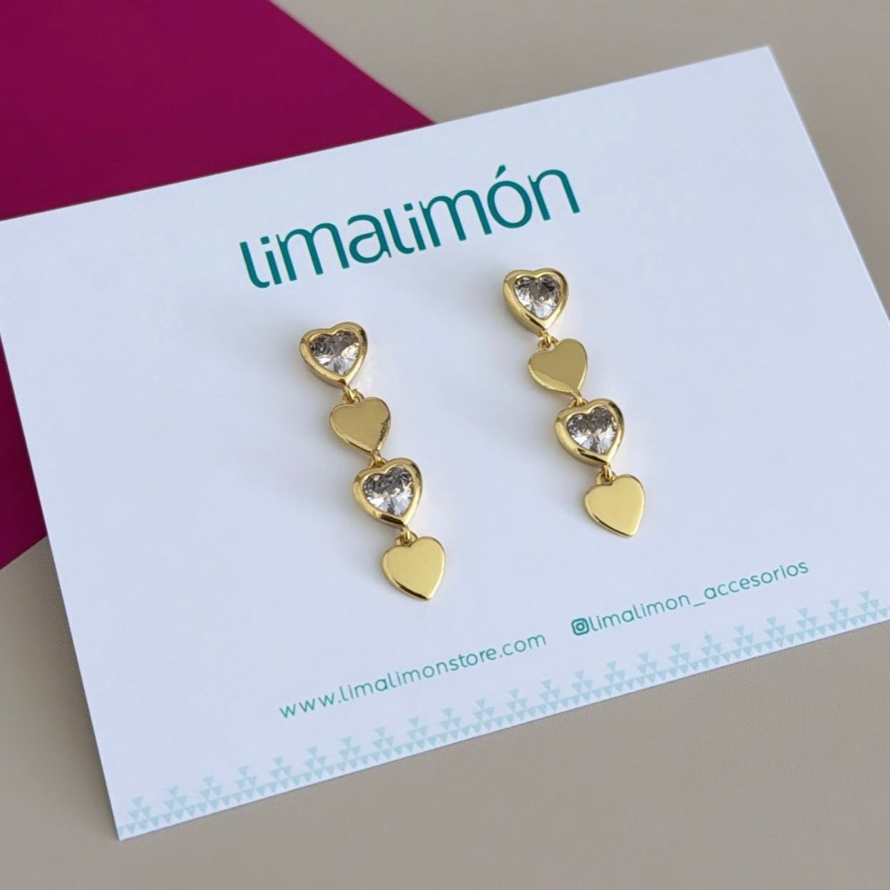 Hearts Earring - Earring | LimaLimón Store - 3