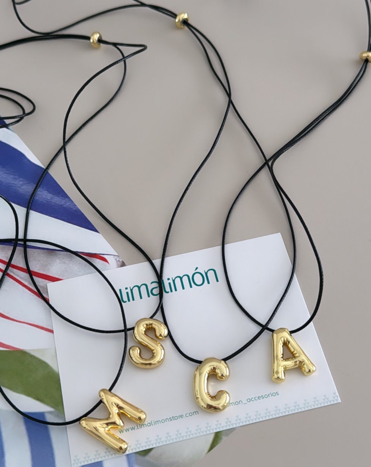 Initial Cord Necklace - Necklace | LimaLimón Store - 3