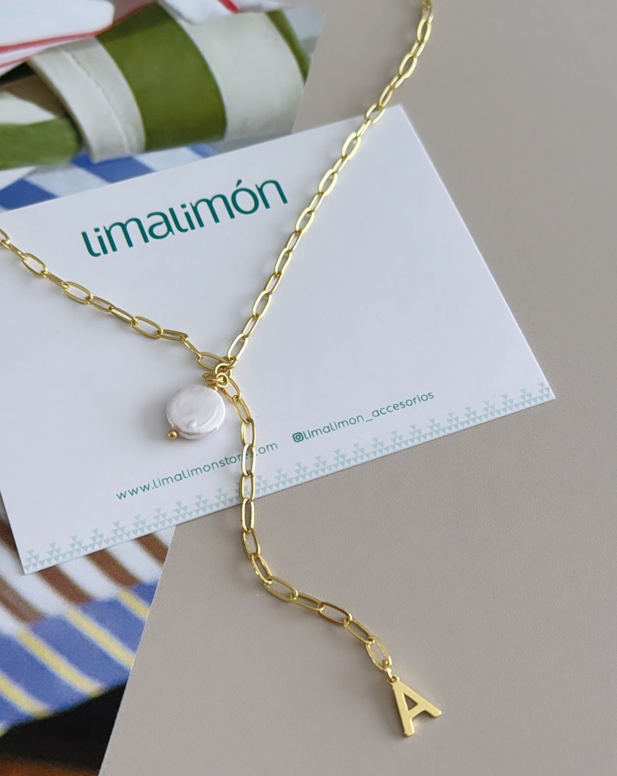 Initial Pearl Necklace - LimaLimón Store