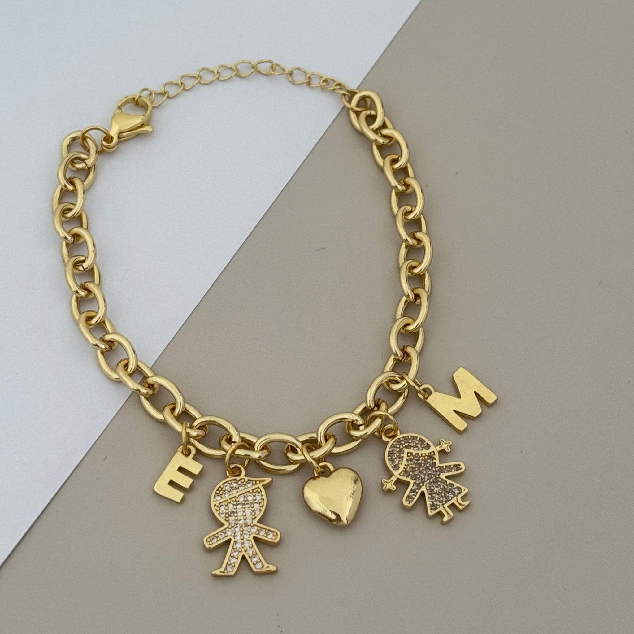 Kids Initial Heart Bracelet - LimaLimón Store