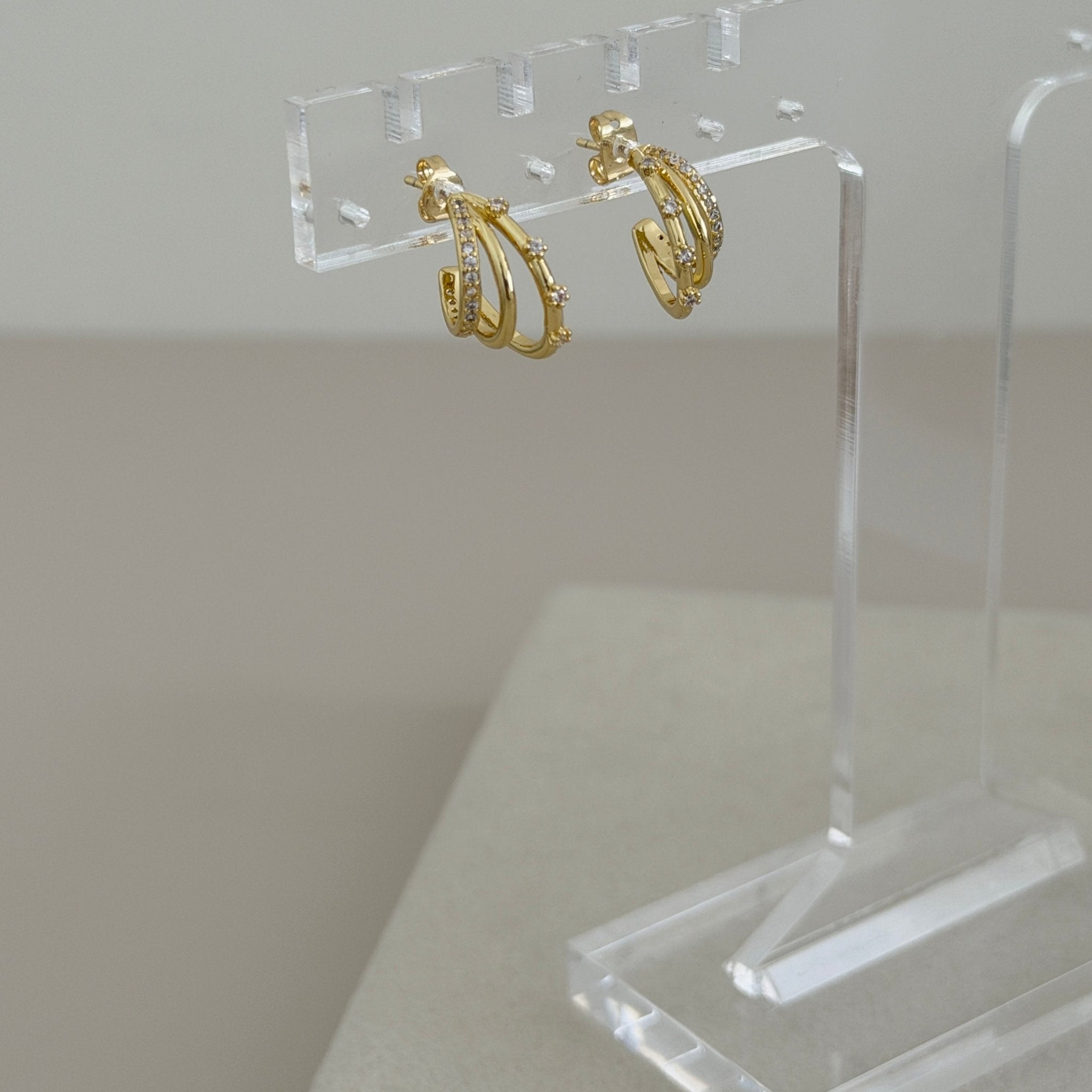 Layered Shine Huggie Earrings - Earring | LimaLimón Store - 6