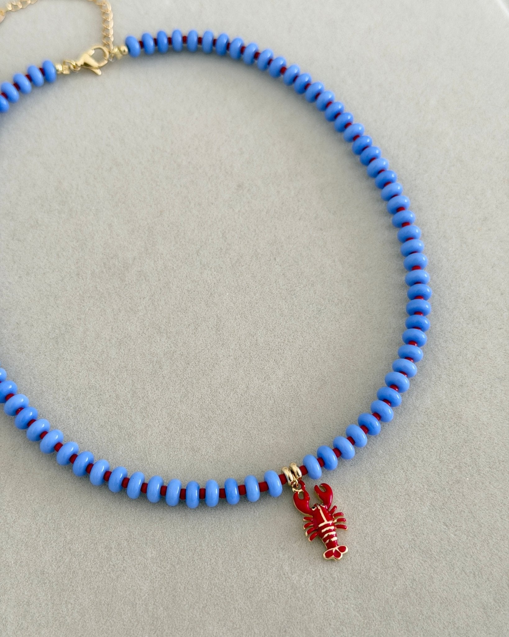 Lobster Charm Beaded Necklace - Necklaces | LimaLimón Store - 6