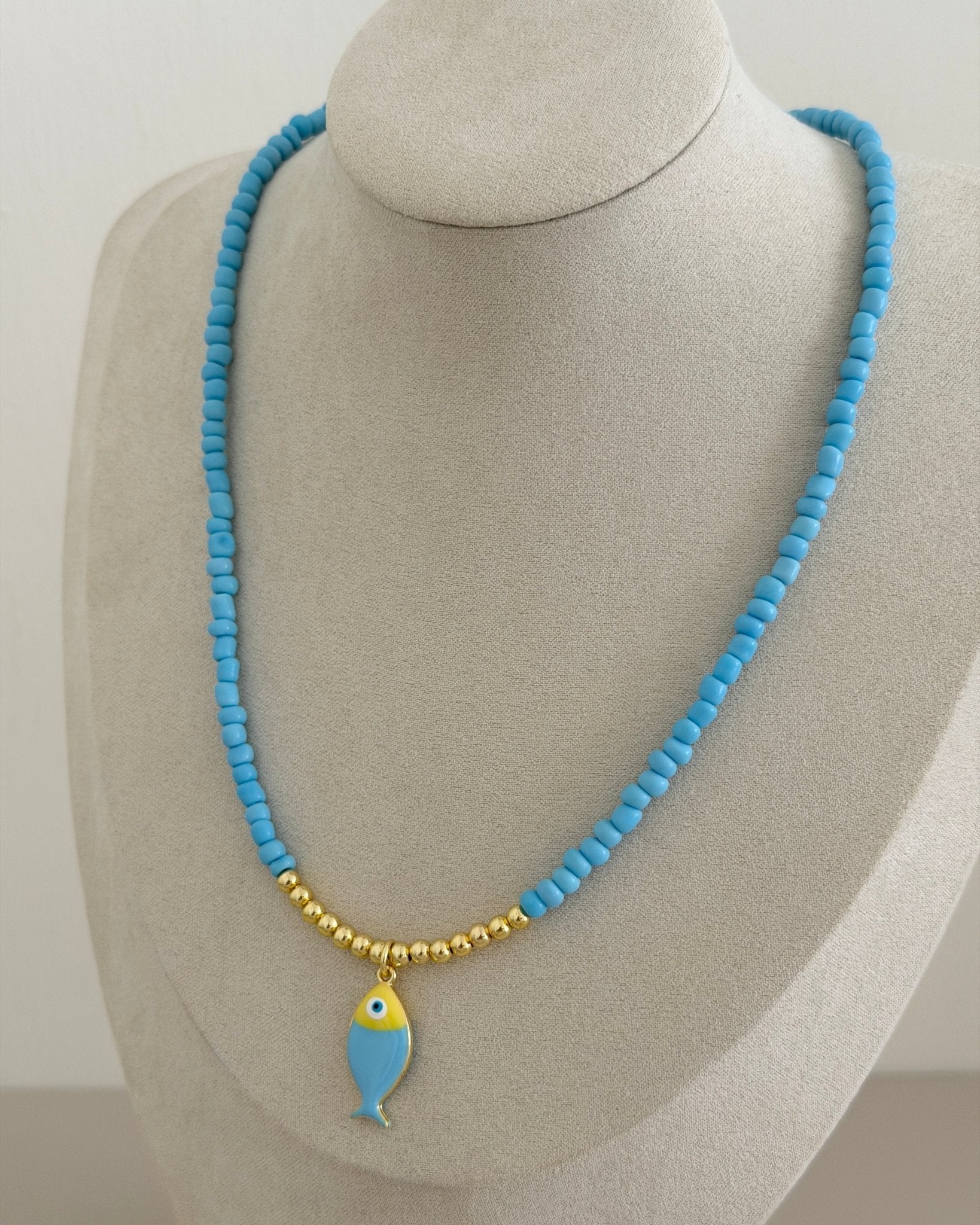 Lucky Fish Beaded Necklace - Necklaces | LimaLimón Store - 5
