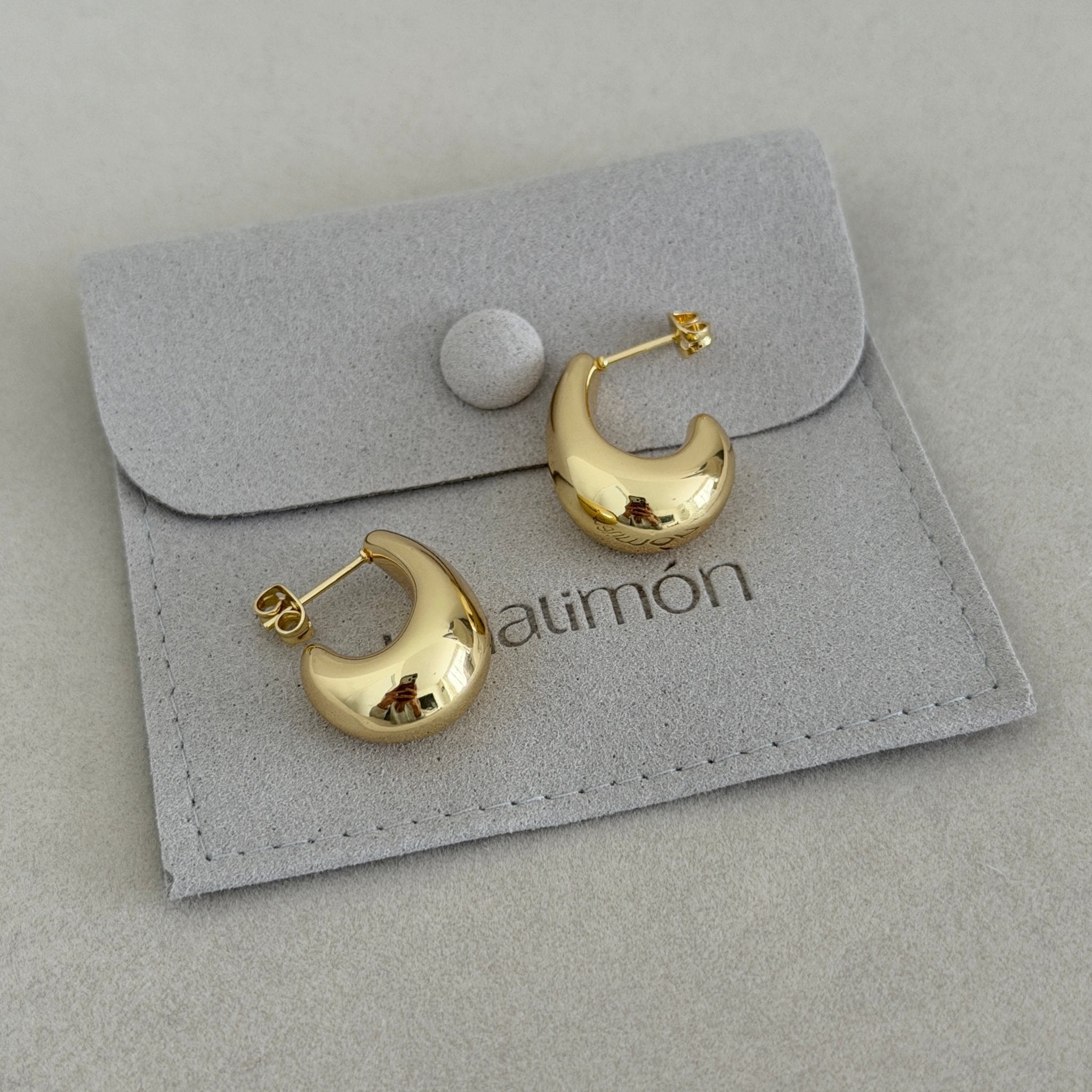 Luna Gold Hoop Earrings - Earring | LimaLimón Store - 2