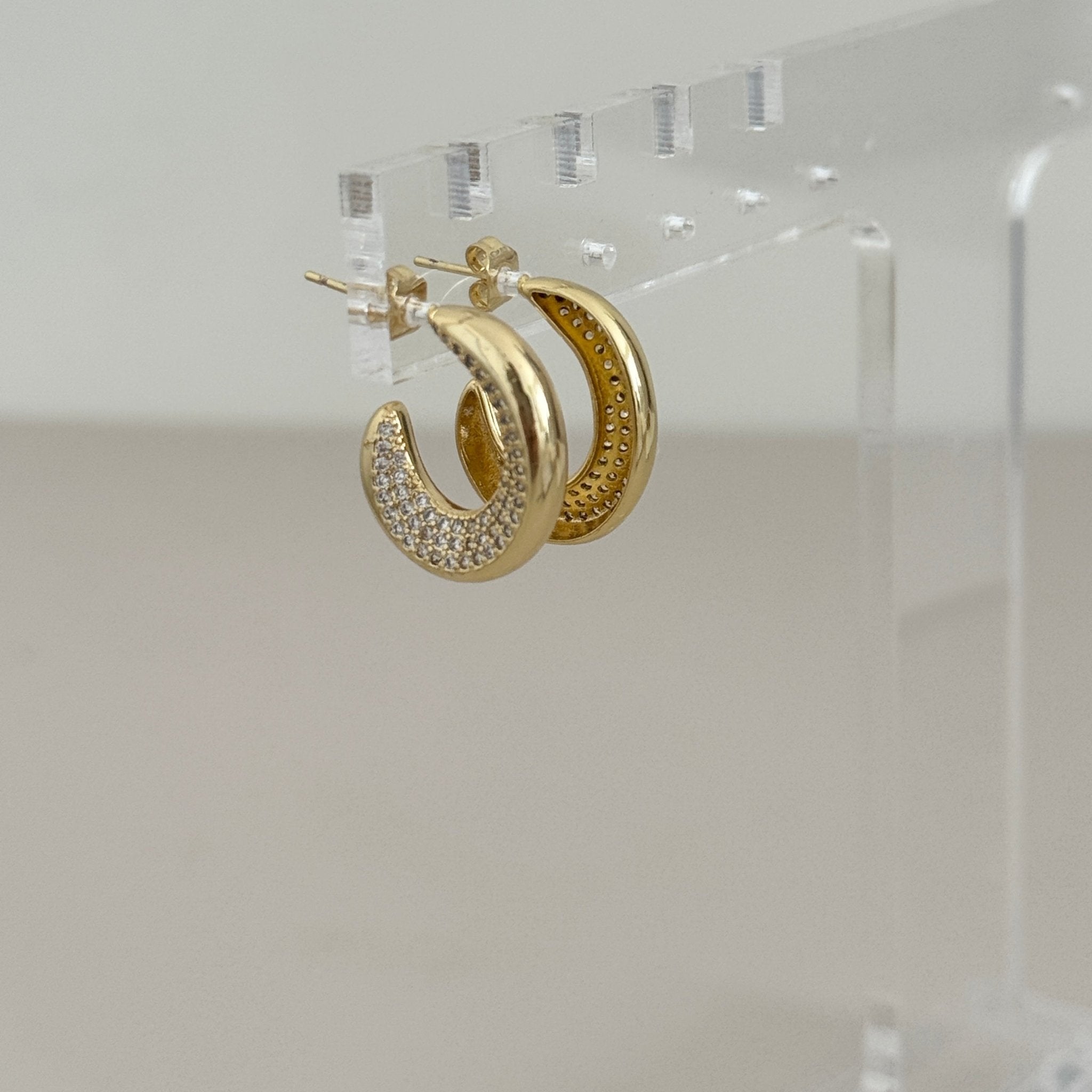Luna Pavé Hoop Earrings - Earring | LimaLimón Store - 2