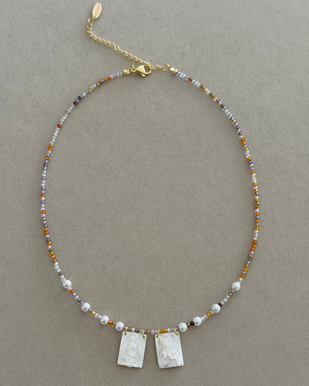 Luna Pearl Scapular Necklace - Necklaces | LimaLimón Store - 1