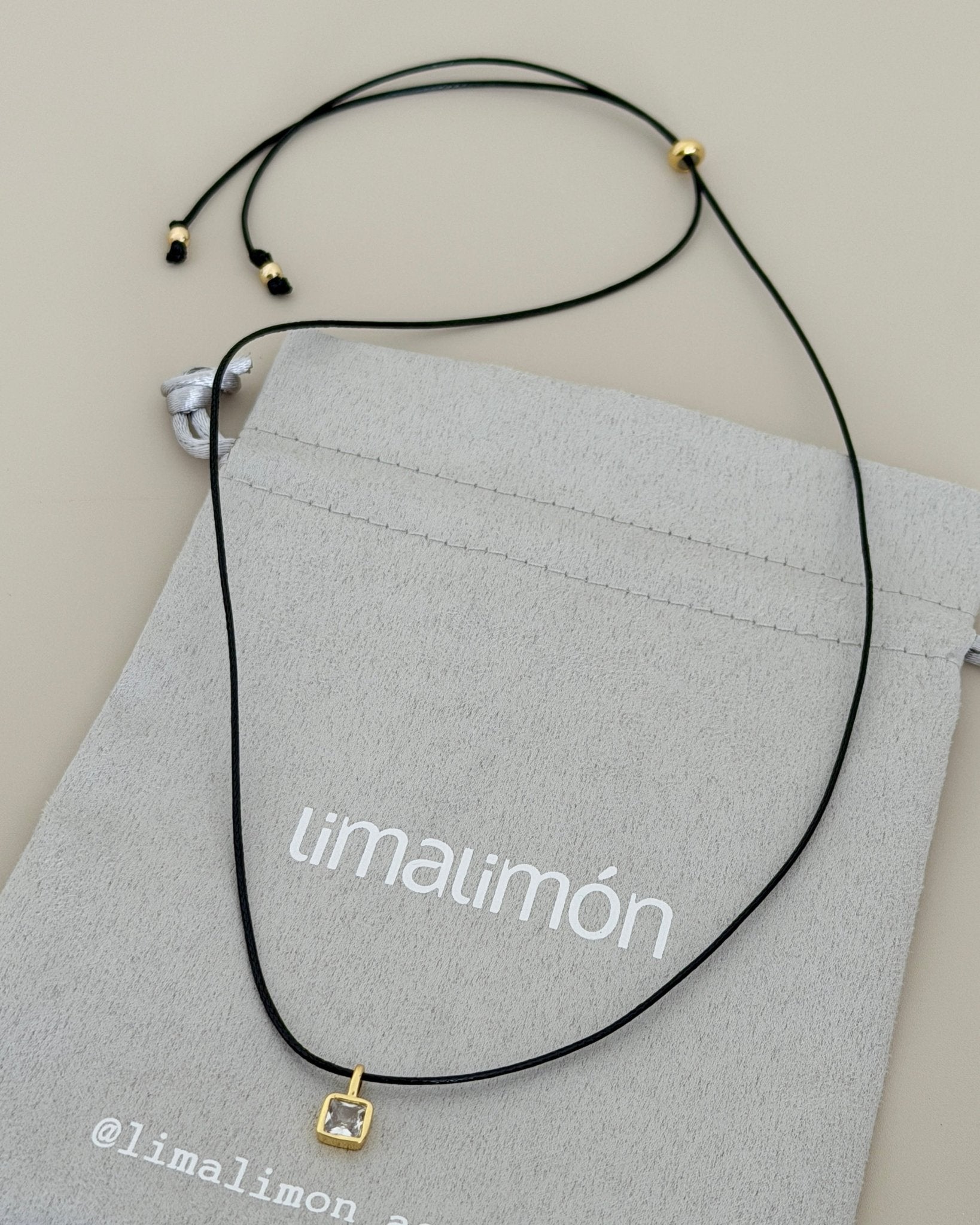 Luna Square Cord Necklace - Necklace | LimaLimón Store - 4