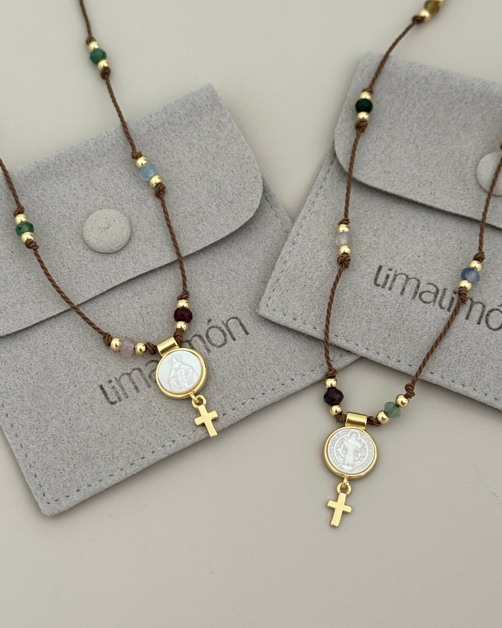 Medal Cord Necklace with Cross - Necklace | LimaLimón Store - 9