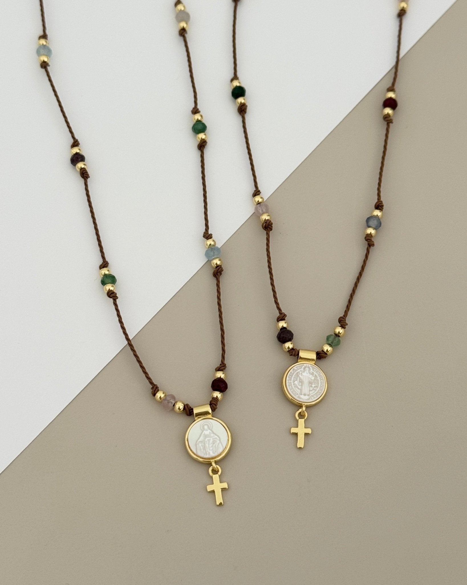 Medal Cord Necklace with Cross - Necklace | LimaLimón Store - 6