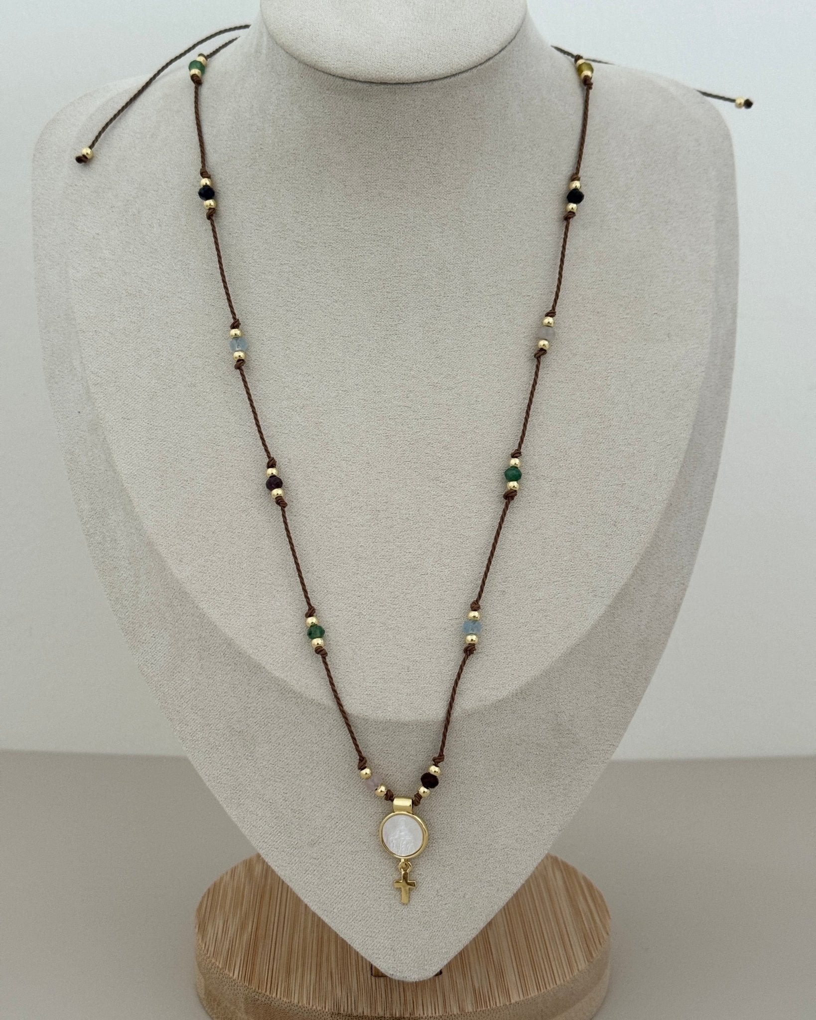 Medal Cord Necklace with Cross - Necklace | LimaLimón Store - 2
