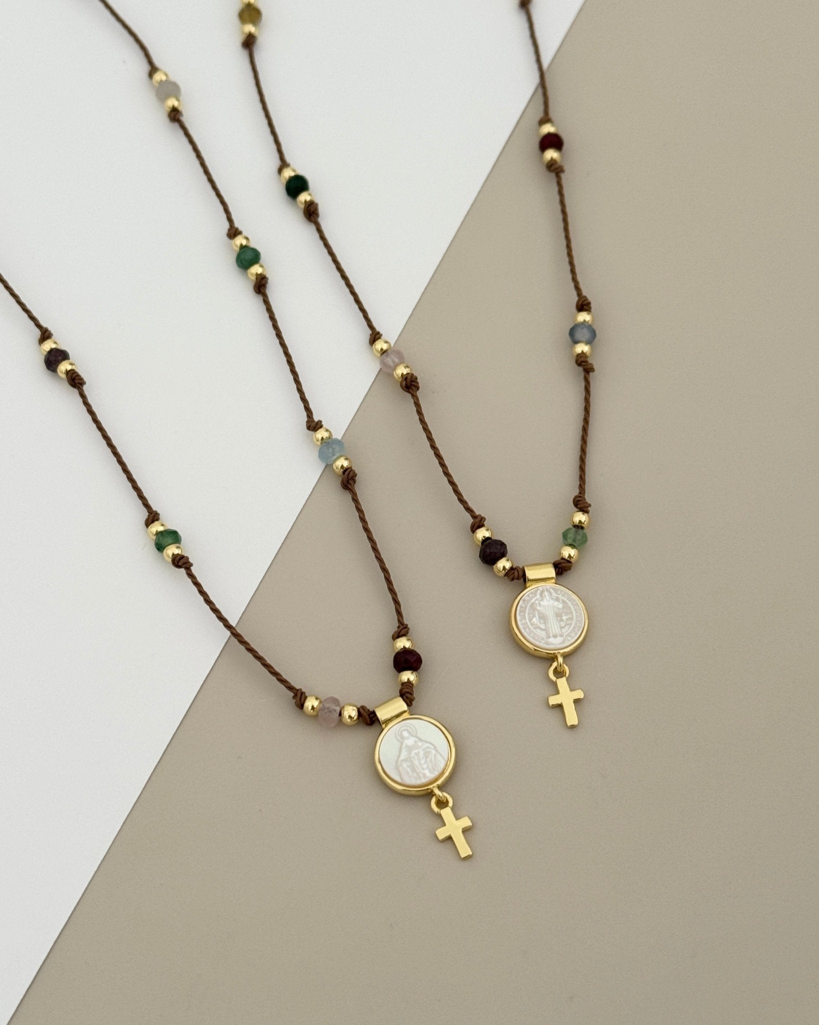 Medal Cord Necklace with Cross - Necklace | LimaLimón Store - 7