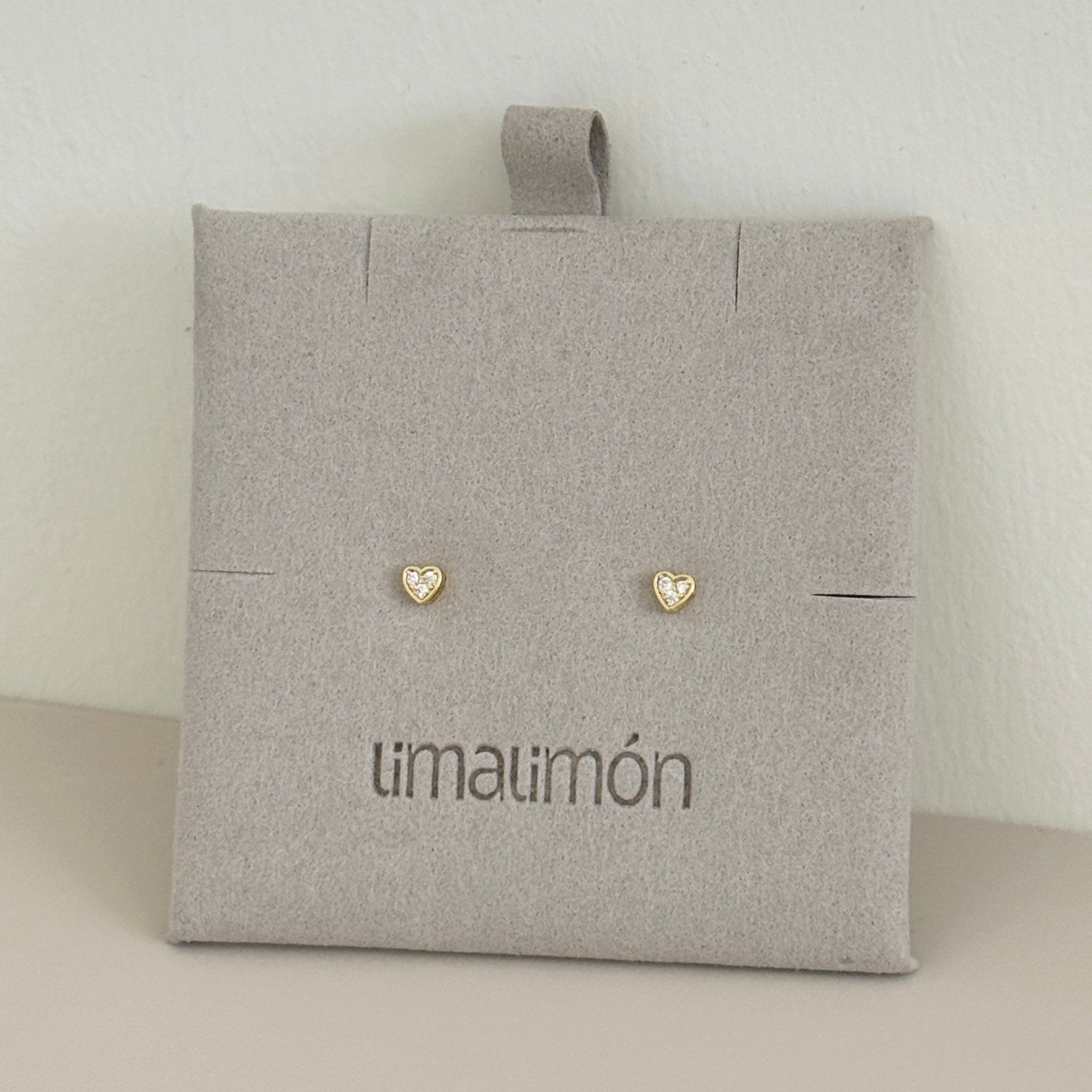 Mini Crystal Heart Studs - Earring | LimaLimón Store - 1