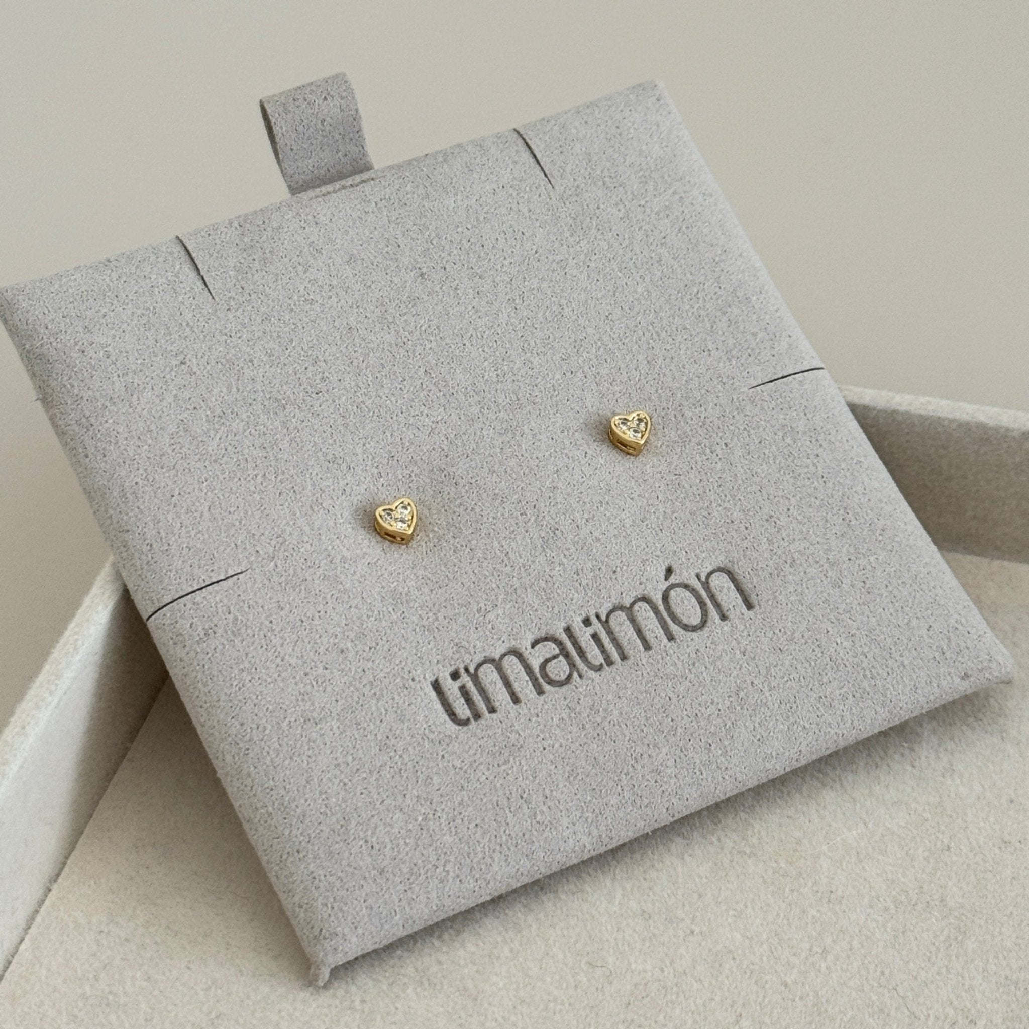 Mini Crystal Heart Studs - Earring | LimaLimón Store - 2