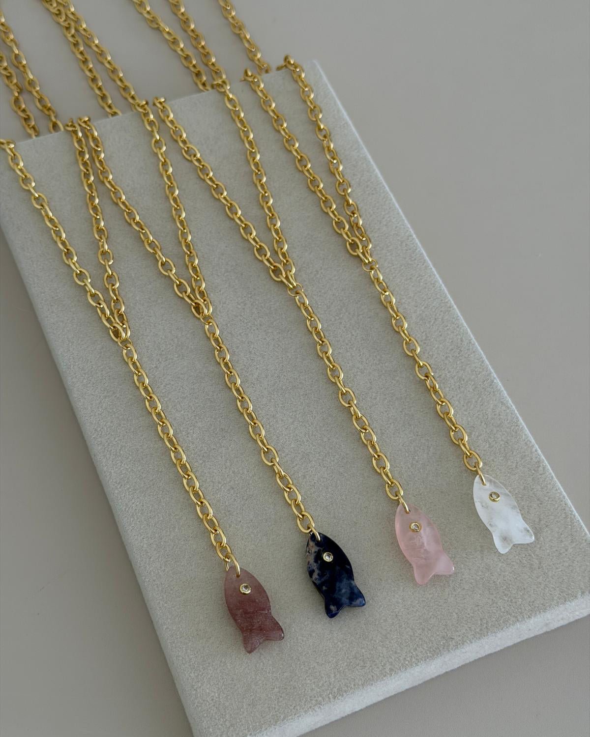 Mini Fish Charm Drop Necklace - Necklace | LimaLimón Store - 7