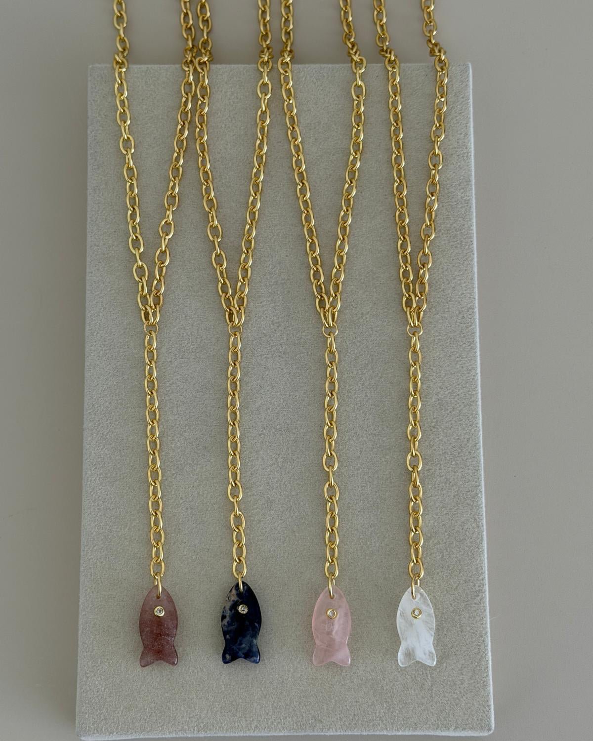 Mini Fish Charm Drop Necklace - Necklace | LimaLimón Store - 13