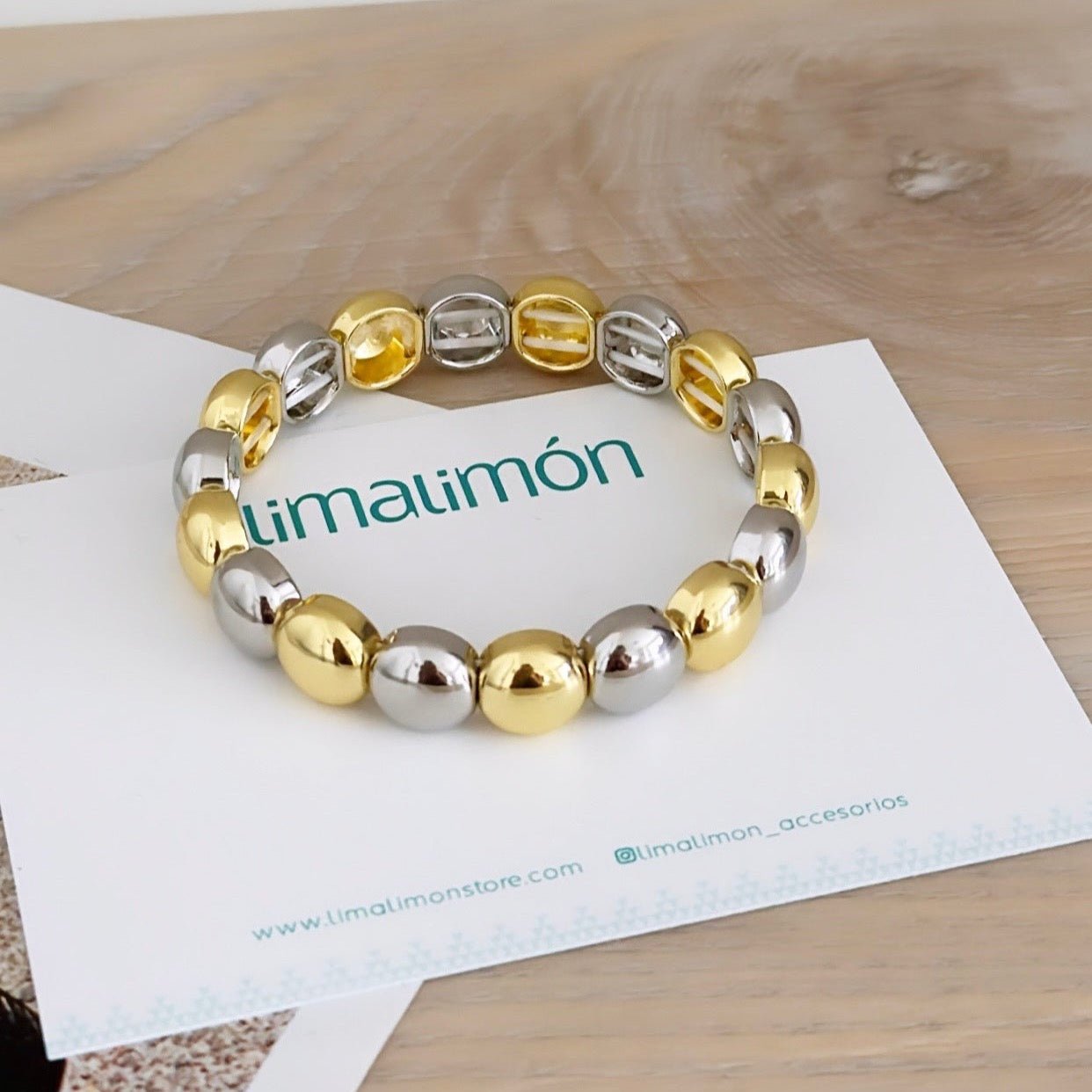 Mixed Metal Dome Bracelet - Bracelet | LimaLimón Store - 2