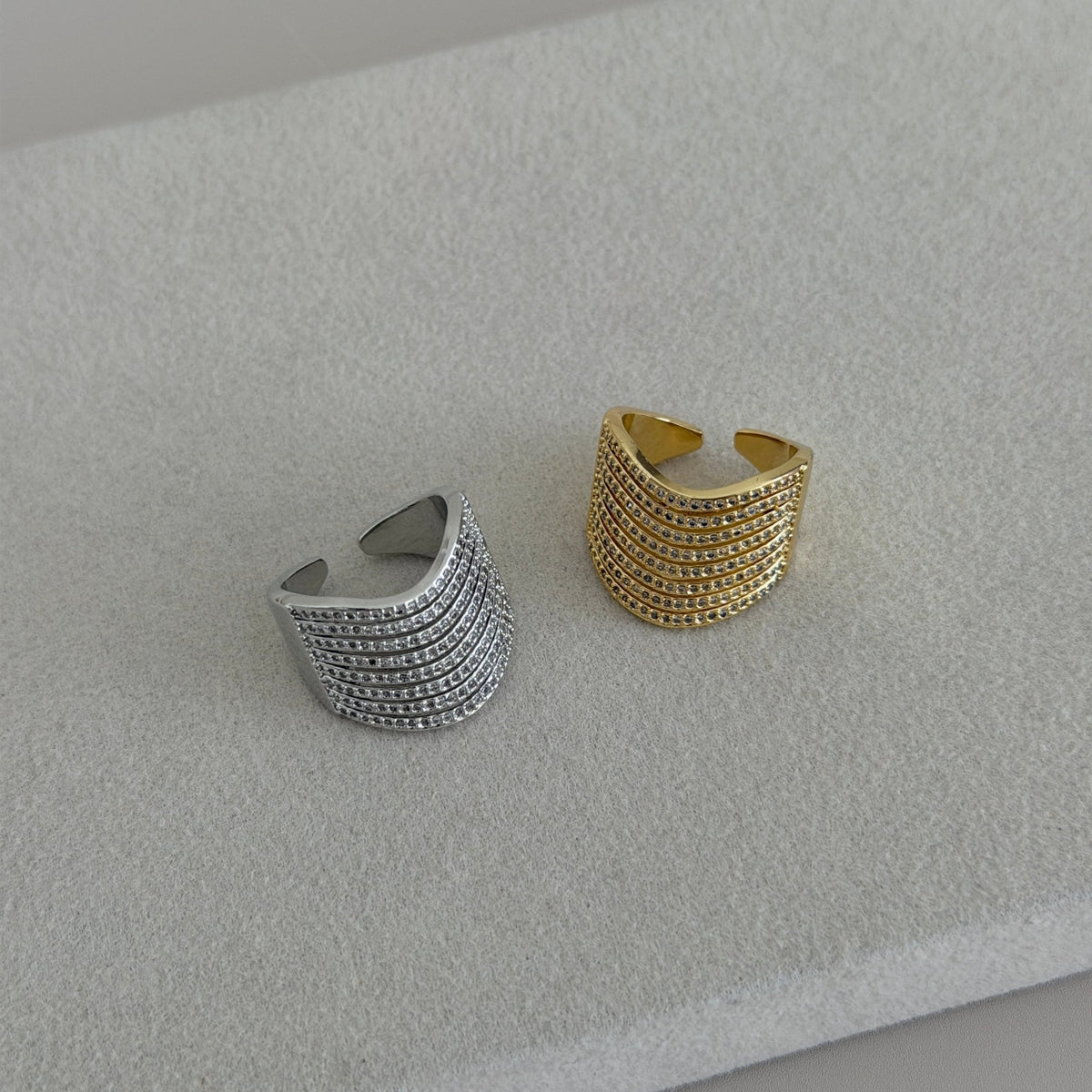 Multi Row Crystal Statement Ring - ring jewelry | LimaLimón Store - 1