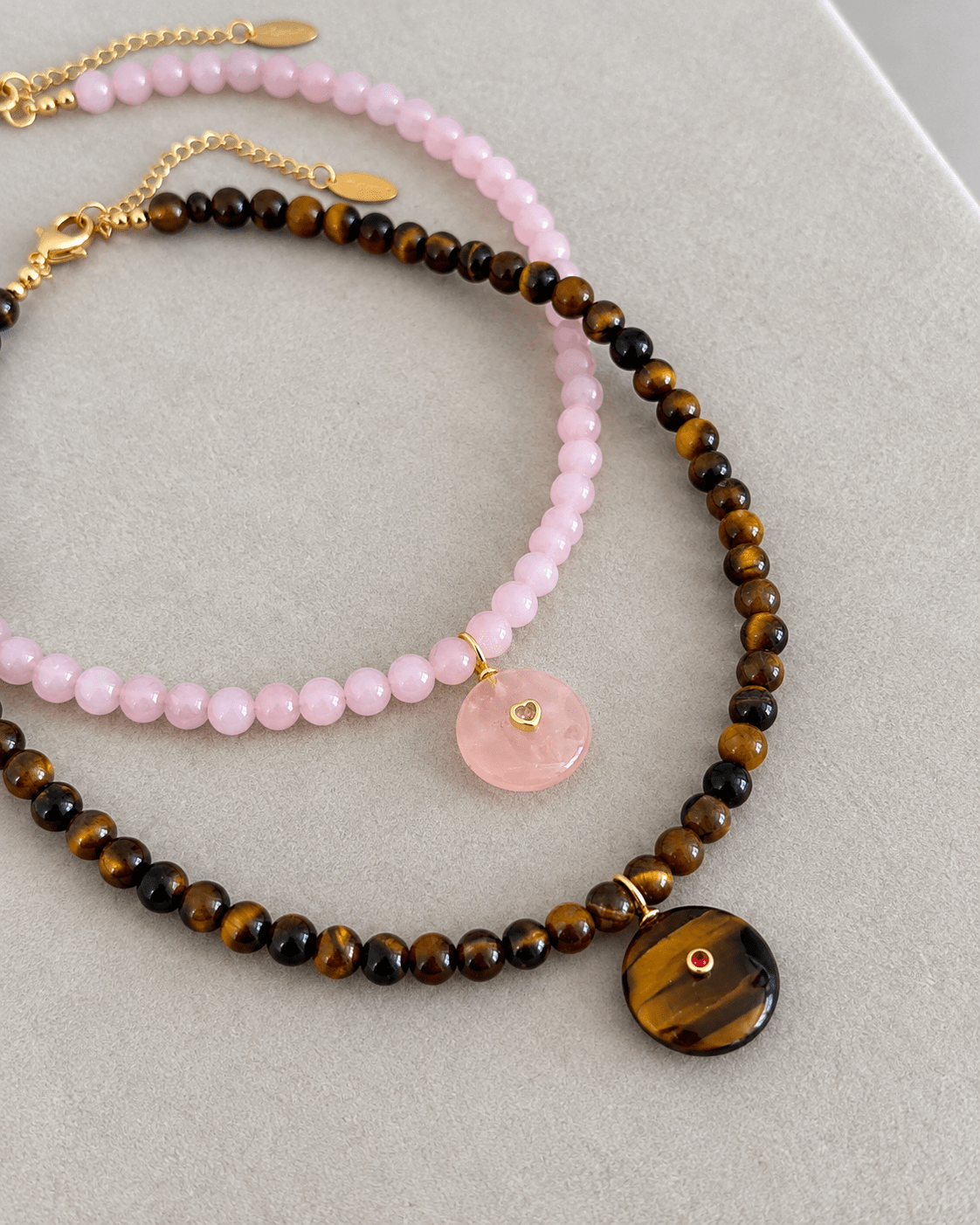 Natural Stone Heart Necklace - Necklaces | LimaLimón Store - 1