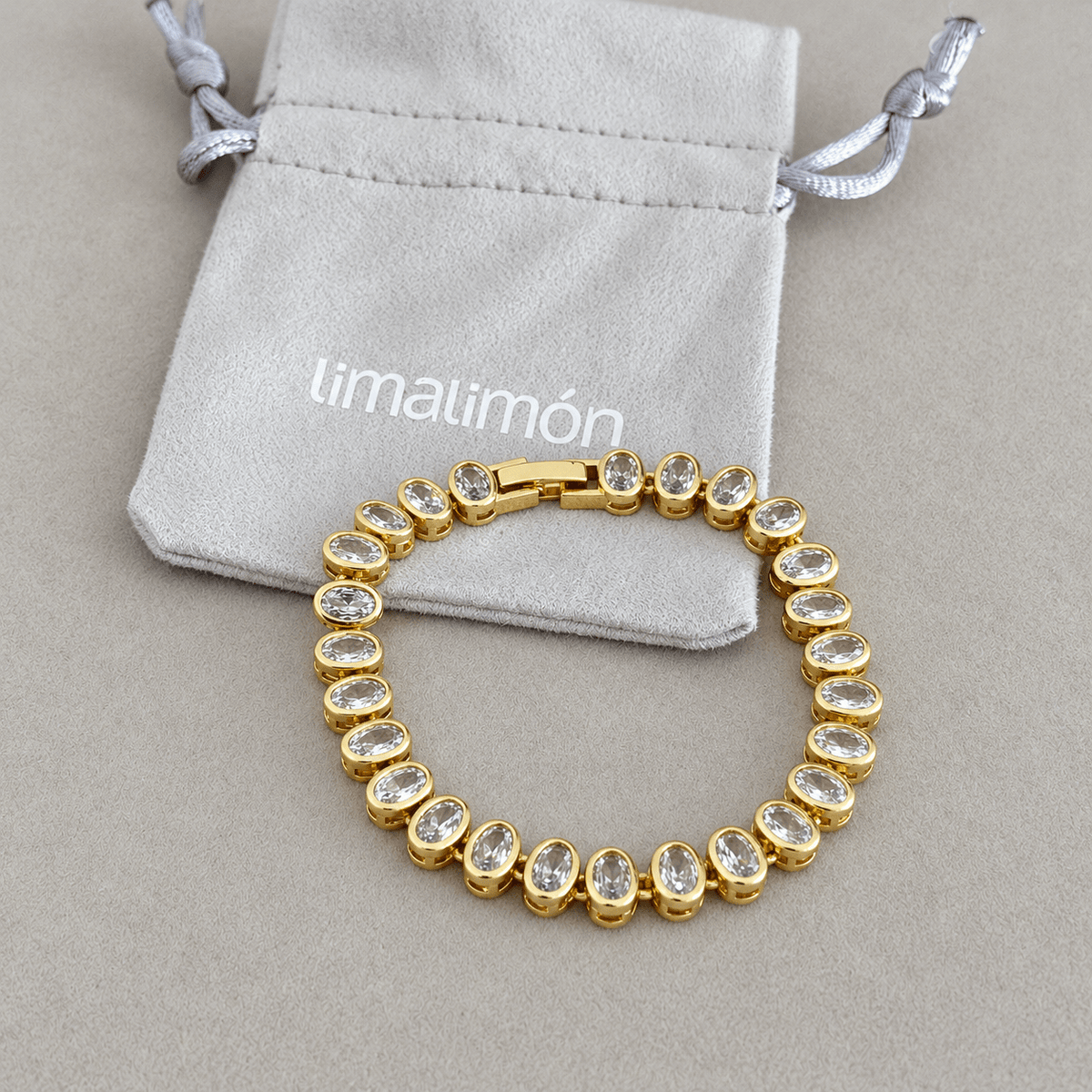 Oval Crystal Tennis Bracelet - Bracelets | LimaLimón Store - 3