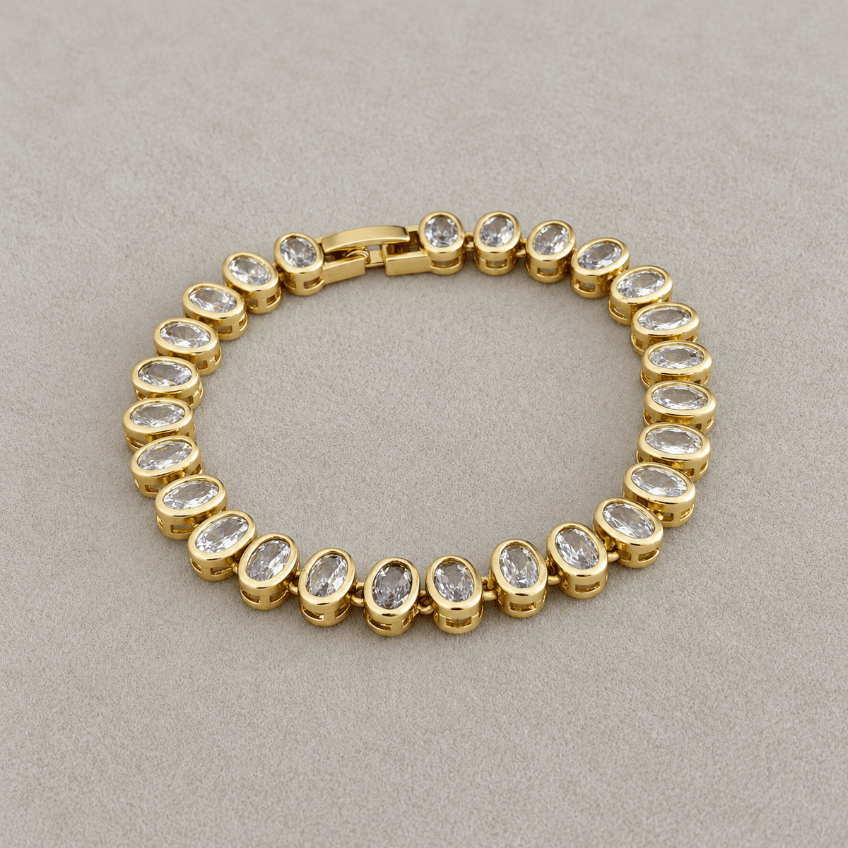 Oval Crystal Tennis Bracelet - Bracelets | LimaLimón Store - 1