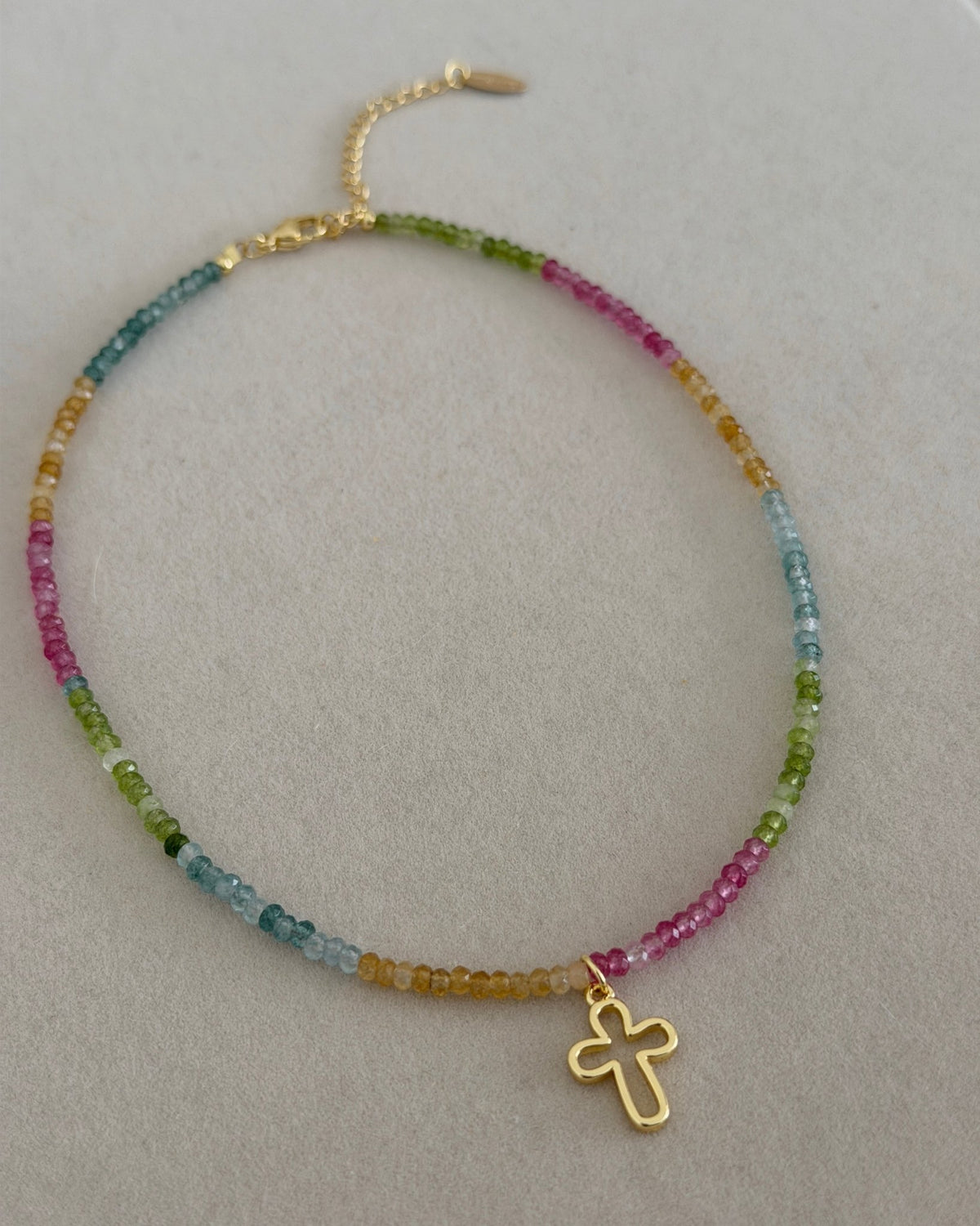 Pastel Cross Beaded Necklace - Necklaces | LimaLimón Store - 5