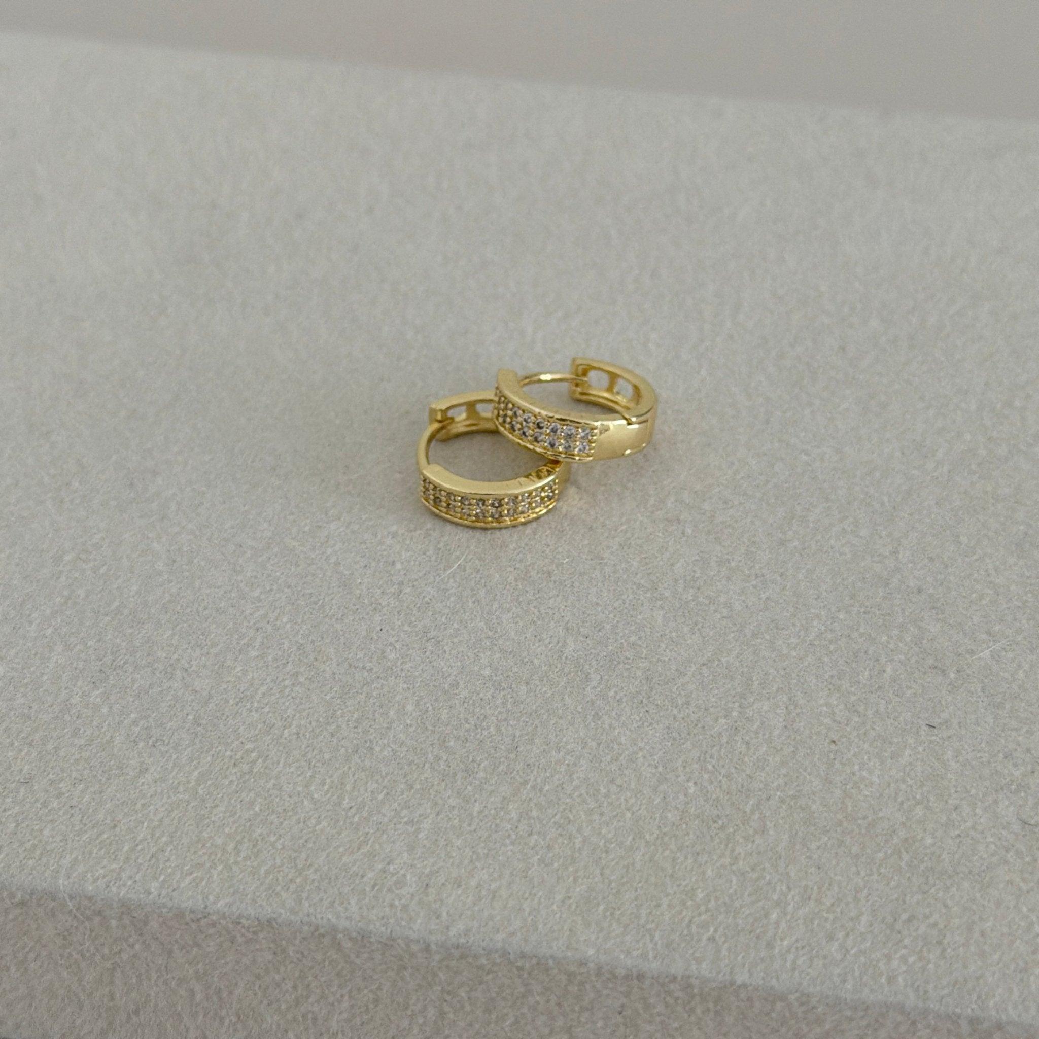 Pavé Gold Huggie Earrings - Earring | LimaLimón Store - 3