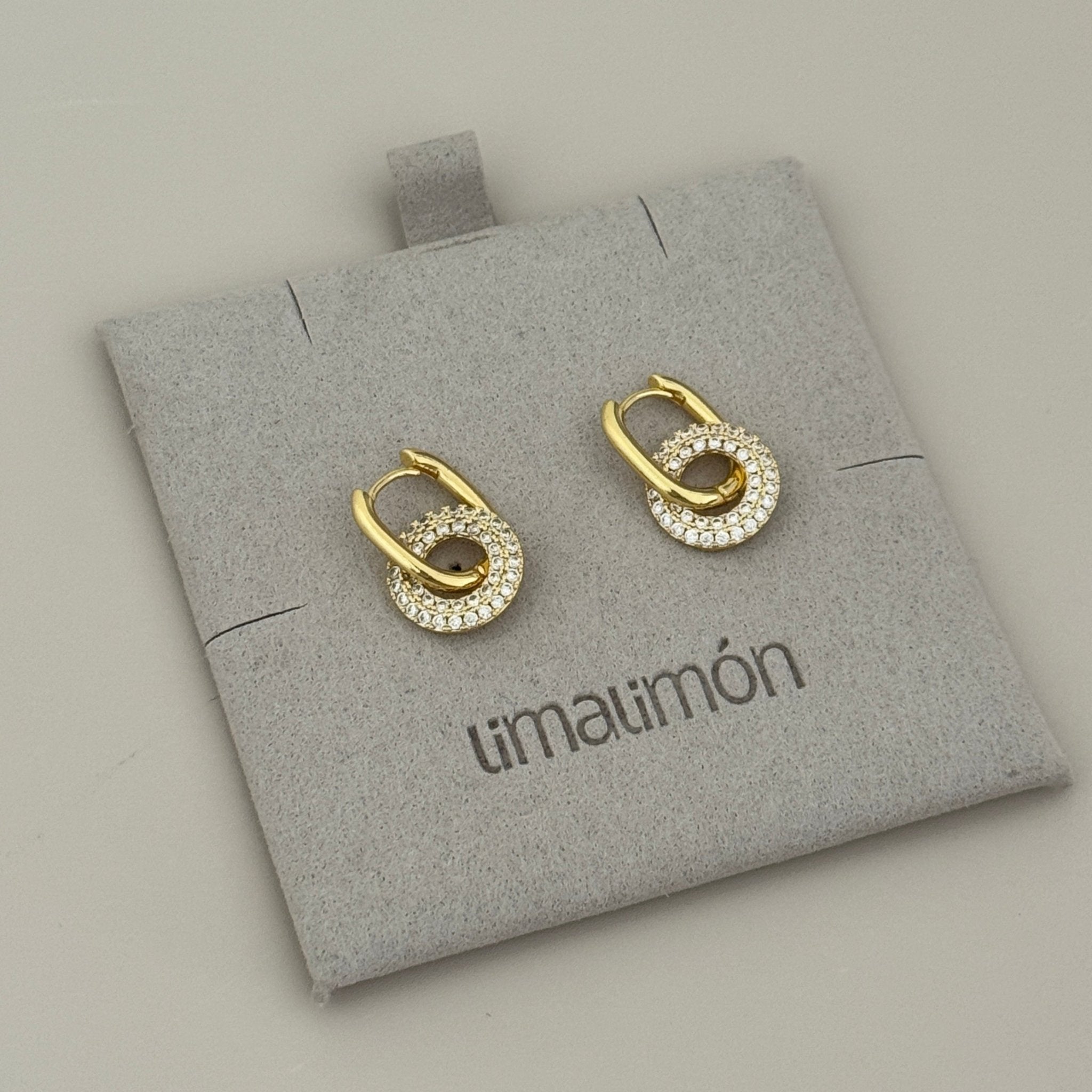 Pavé Link Hoop Earrings - Earring | LimaLimón Store - 2