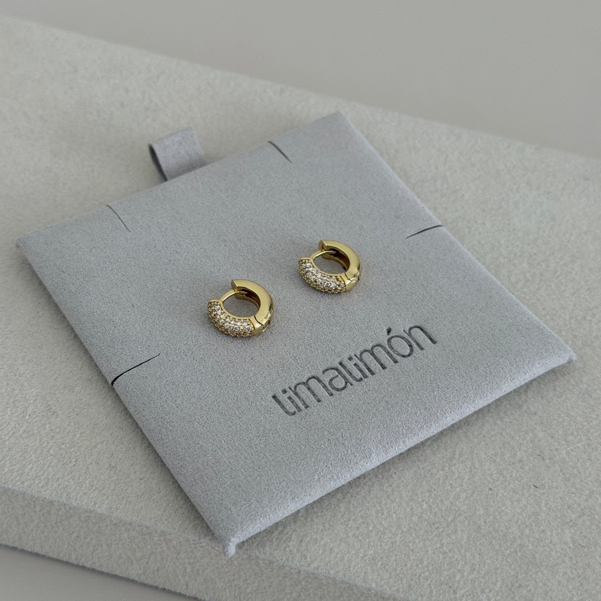 Pavé Mini Hoop Earrings - Earring | LimaLimón Store - 1