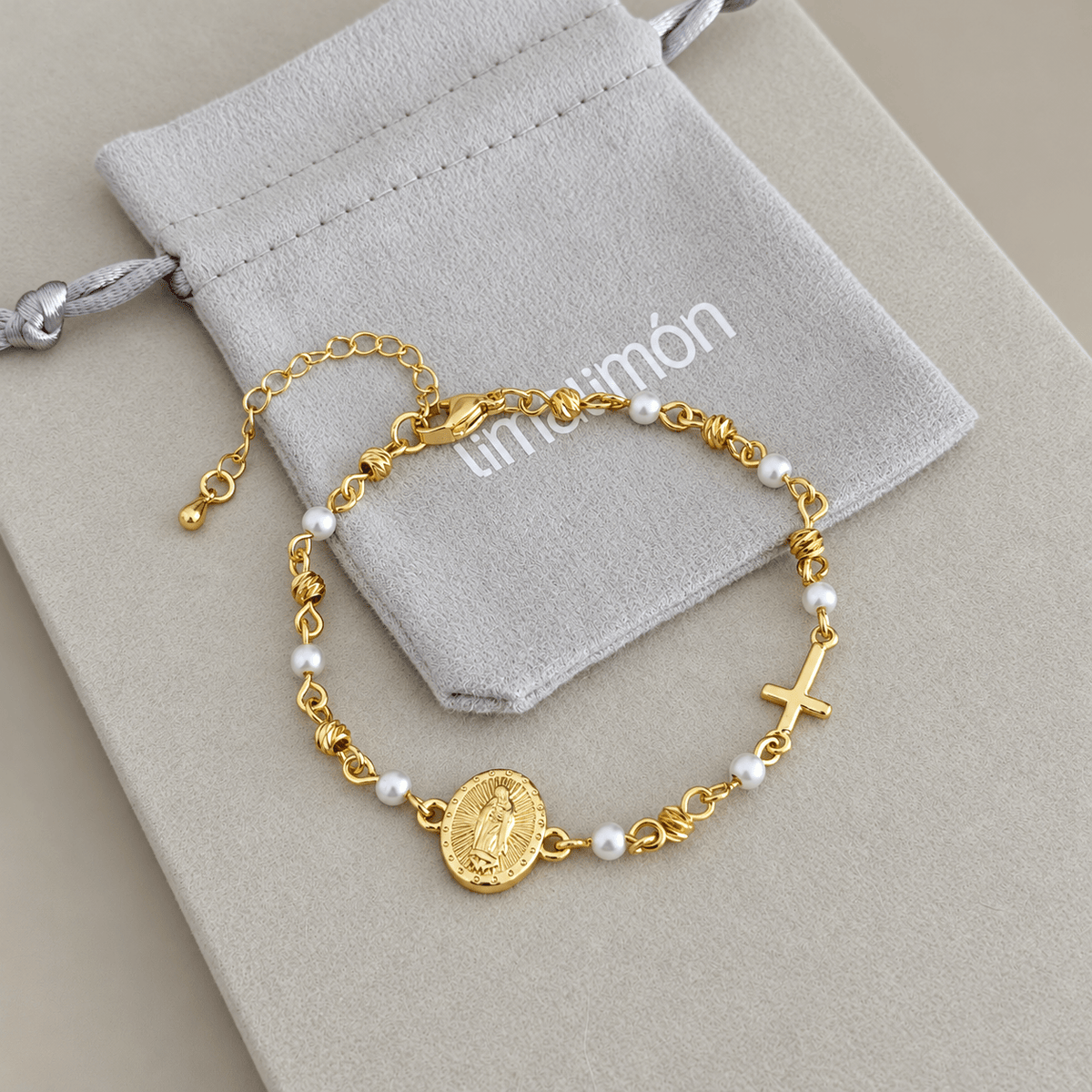 Pearl Cross Faith Bracelet - Bracelets | LimaLimón Store - 1