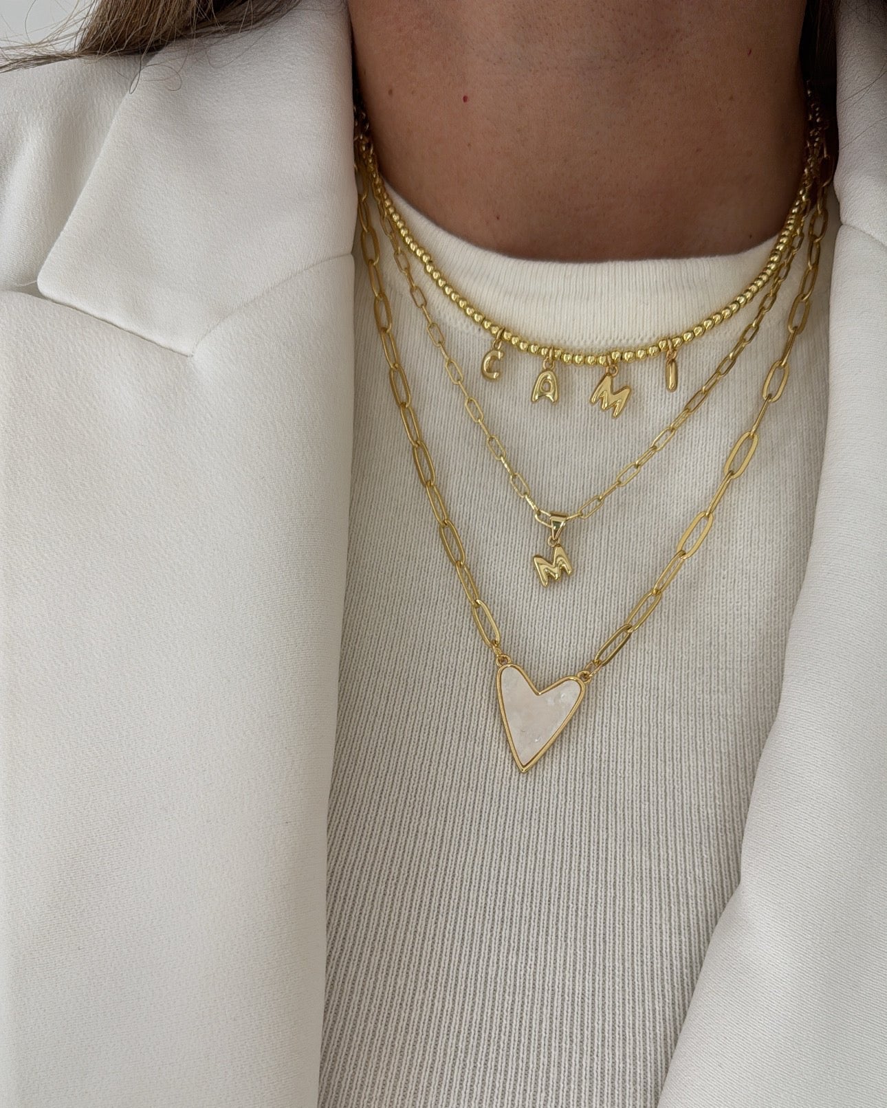 Personalized Bead Gold Necklace - LimaLimón Store