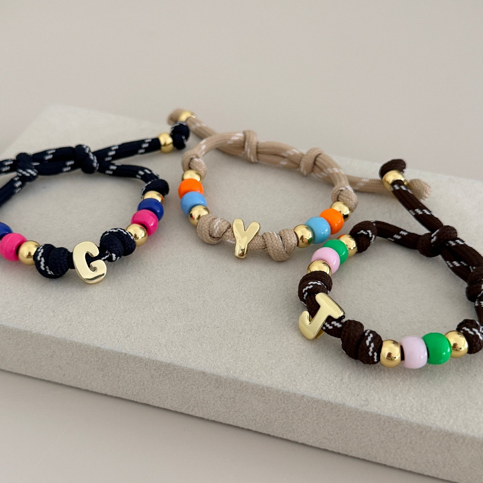 Personalized Initial Cord Bracelet - Bracelet | LimaLimón Store - 1