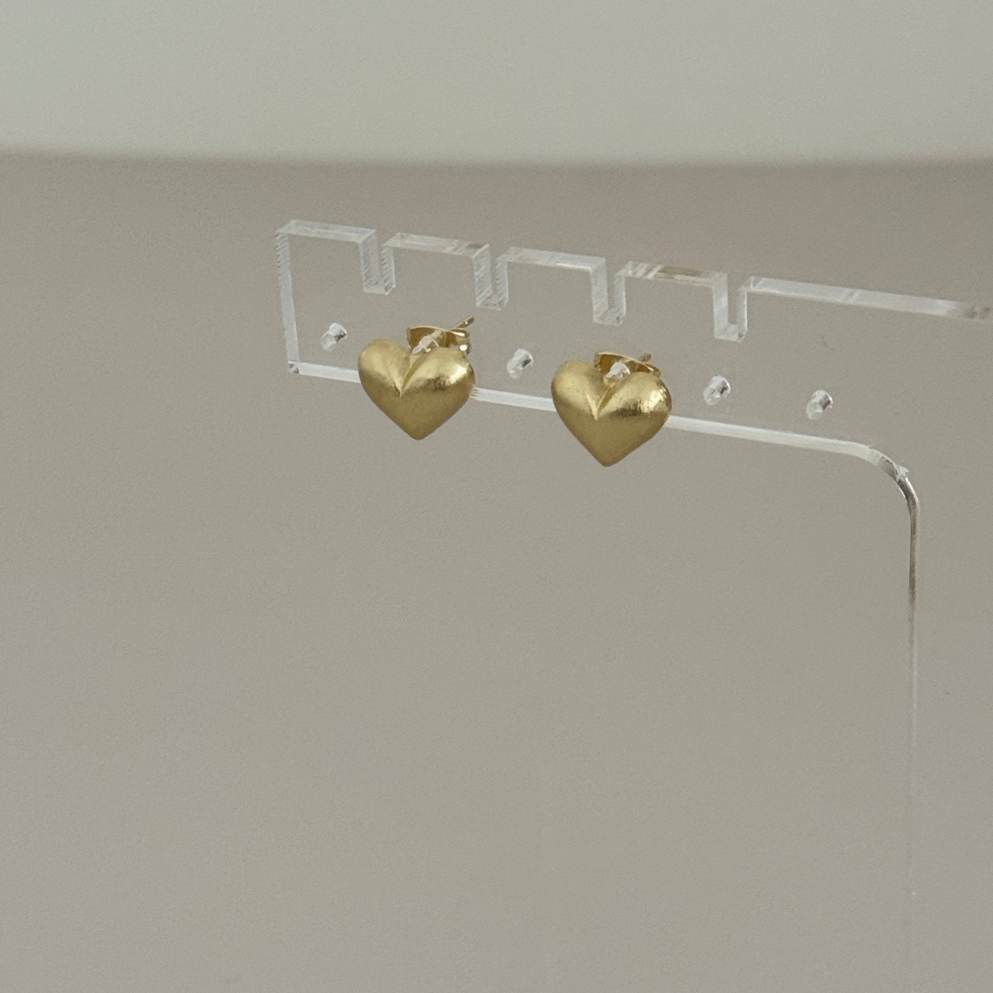 Puffy Heart Stud Earrings - Earring | LimaLimón Store - 3