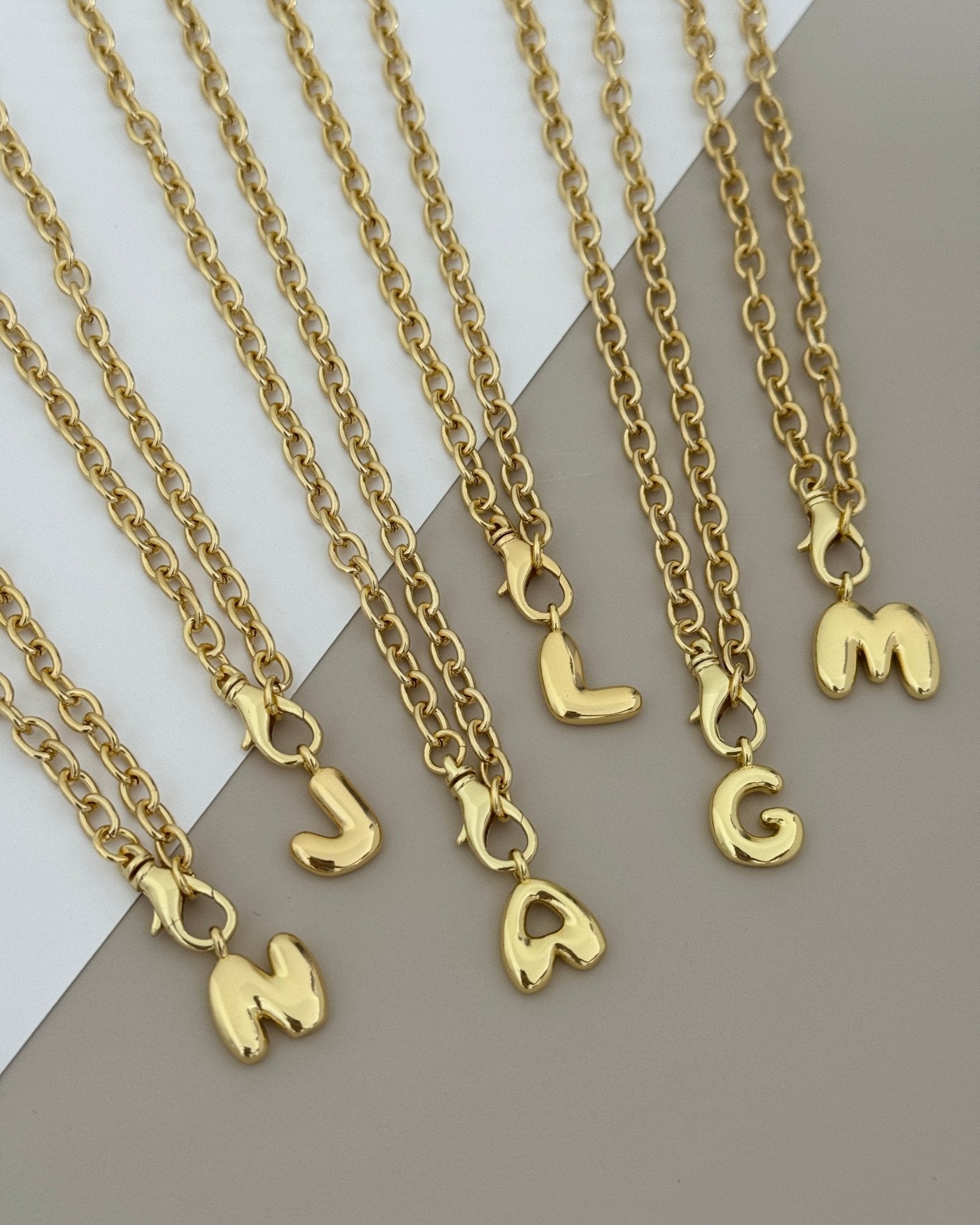 Puffy Initial Necklace - Necklaces | LimaLimón Store - 5