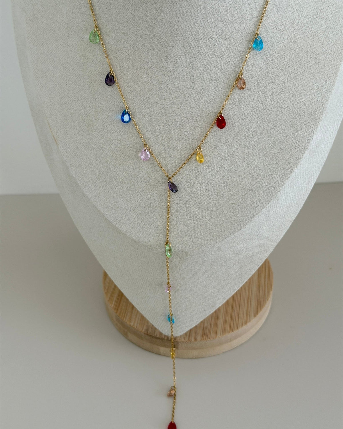 Rainbow Drops Long Y Necklace - Necklaces | LimaLimón Store - 2