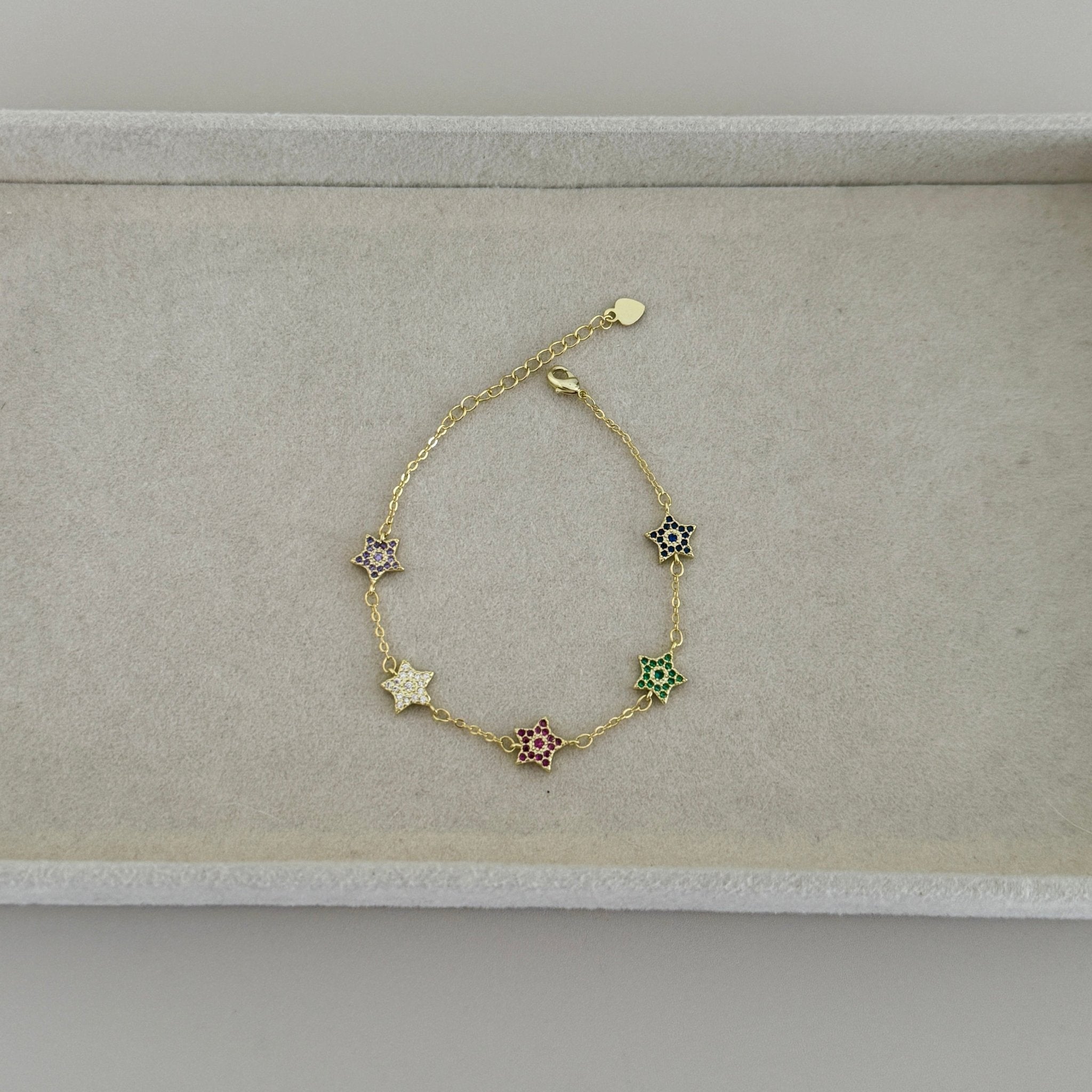Rainbow Star Charm Bracelet - Bracelets | LimaLimón Store - 1