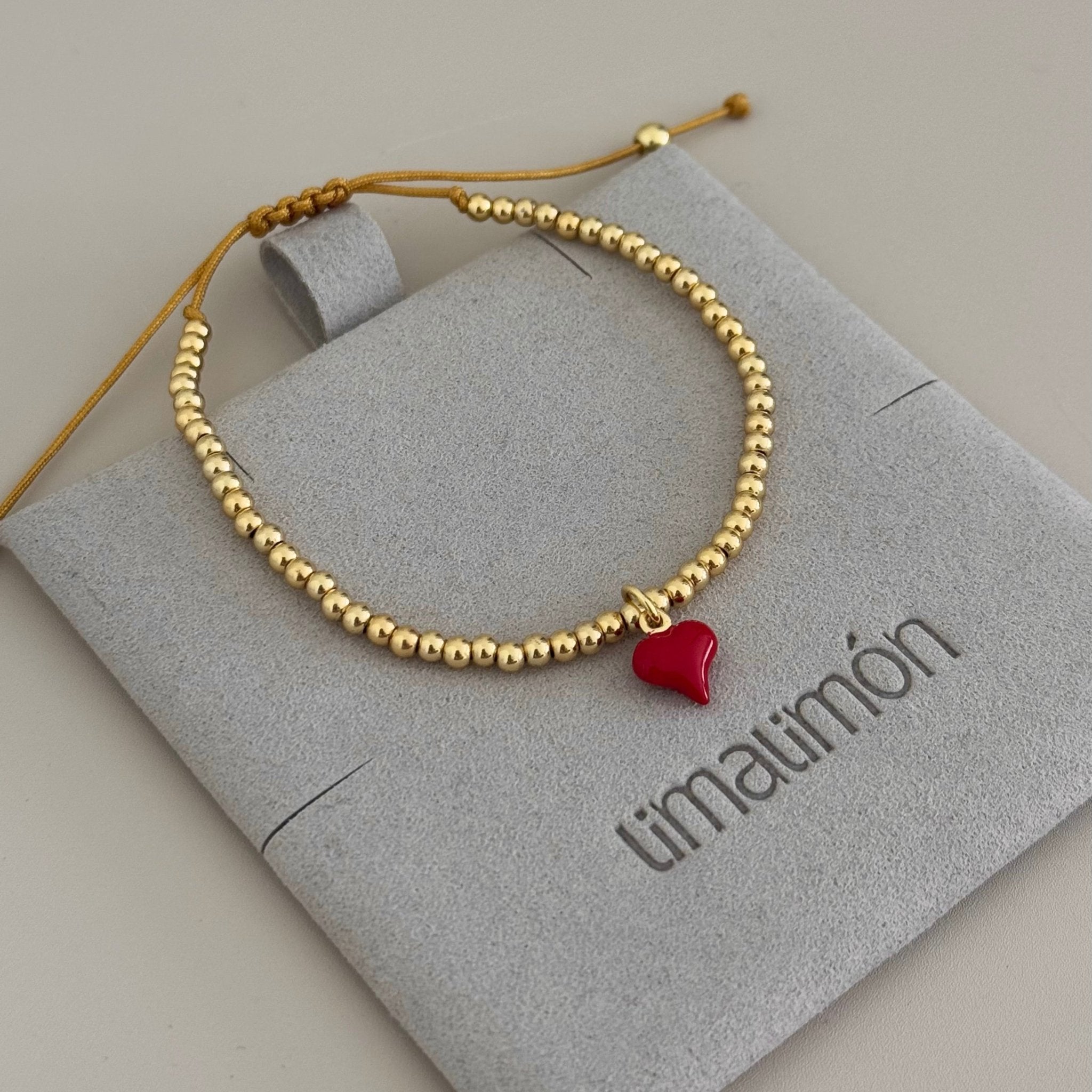 Red Heart Bead Bracelet - LimaLimón Store