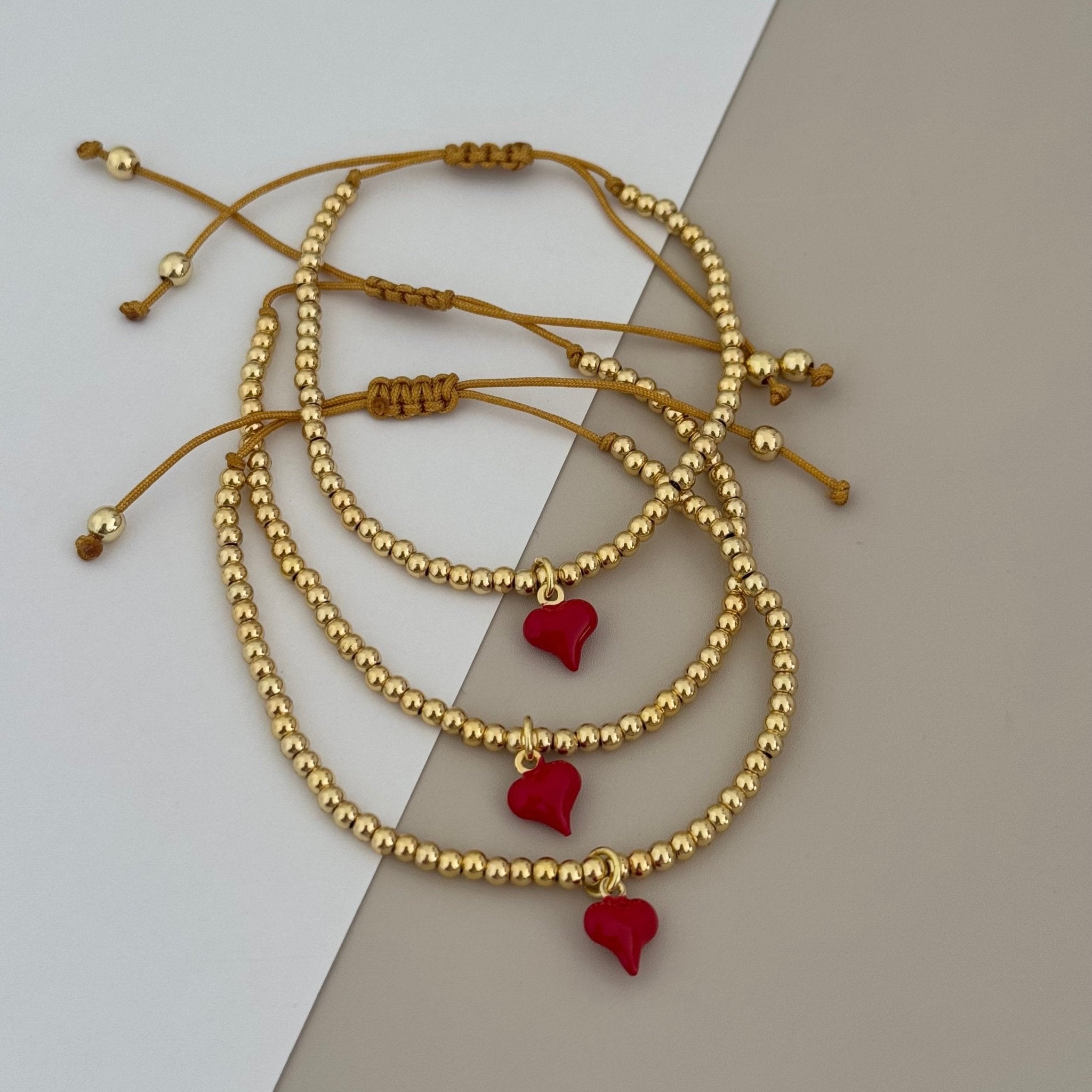 Red Heart Bead Bracelet - LimaLimón Store