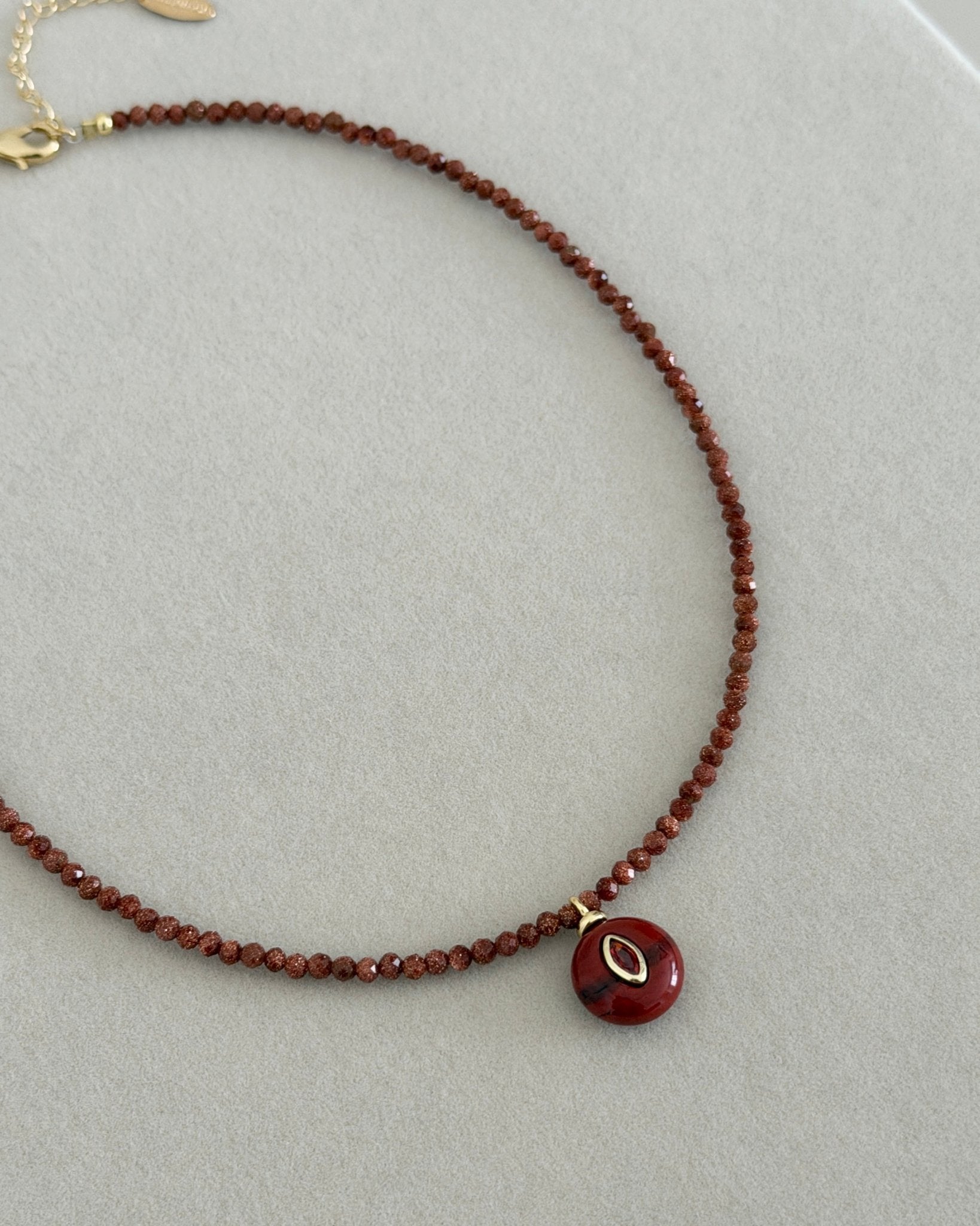 Ruby Evil Eye Beaded Necklace - Necklaces | LimaLimón Store - 2