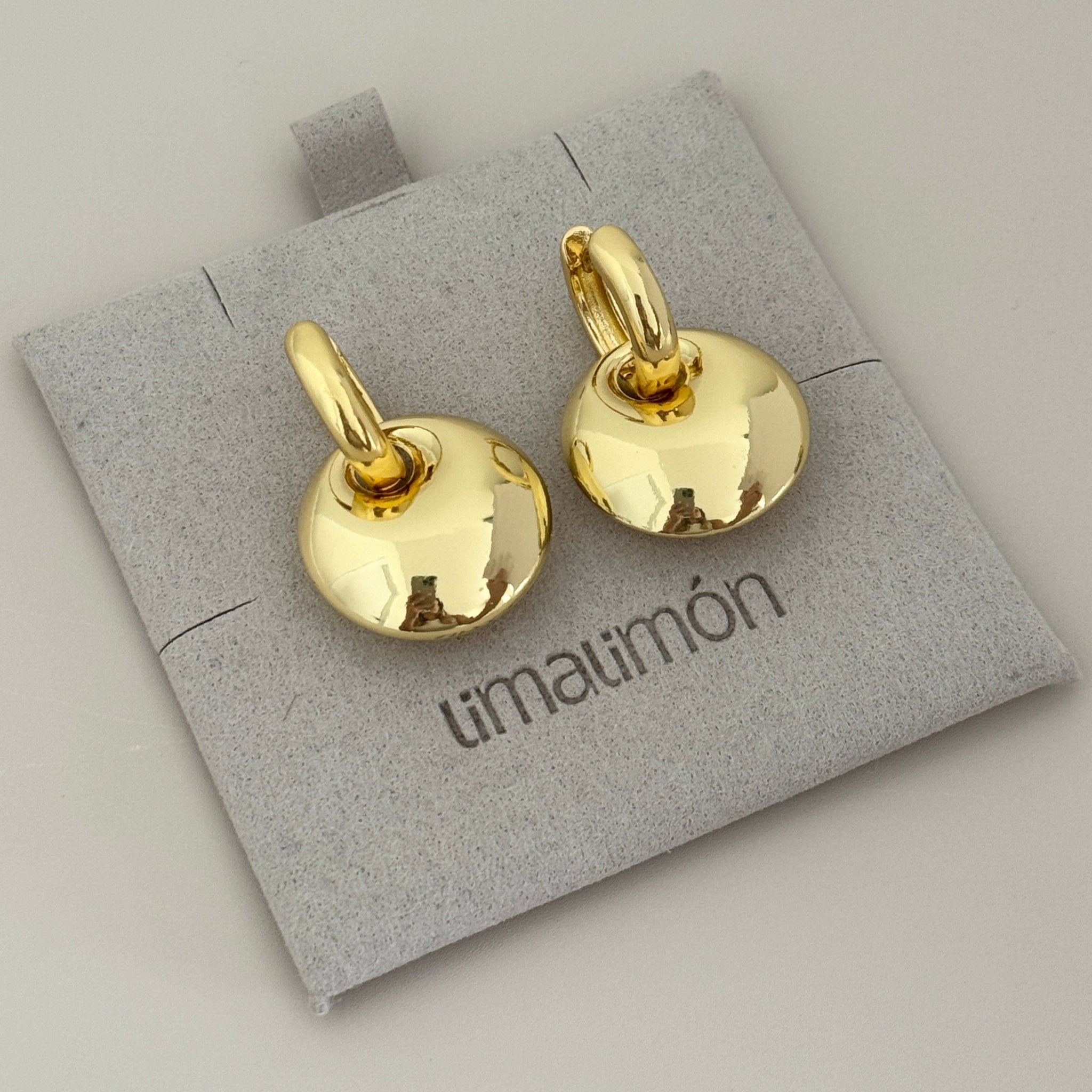 Sculpted Dome Drop Earrings – Gold &amp; Silver - Earring | LimaLimón Store - 2