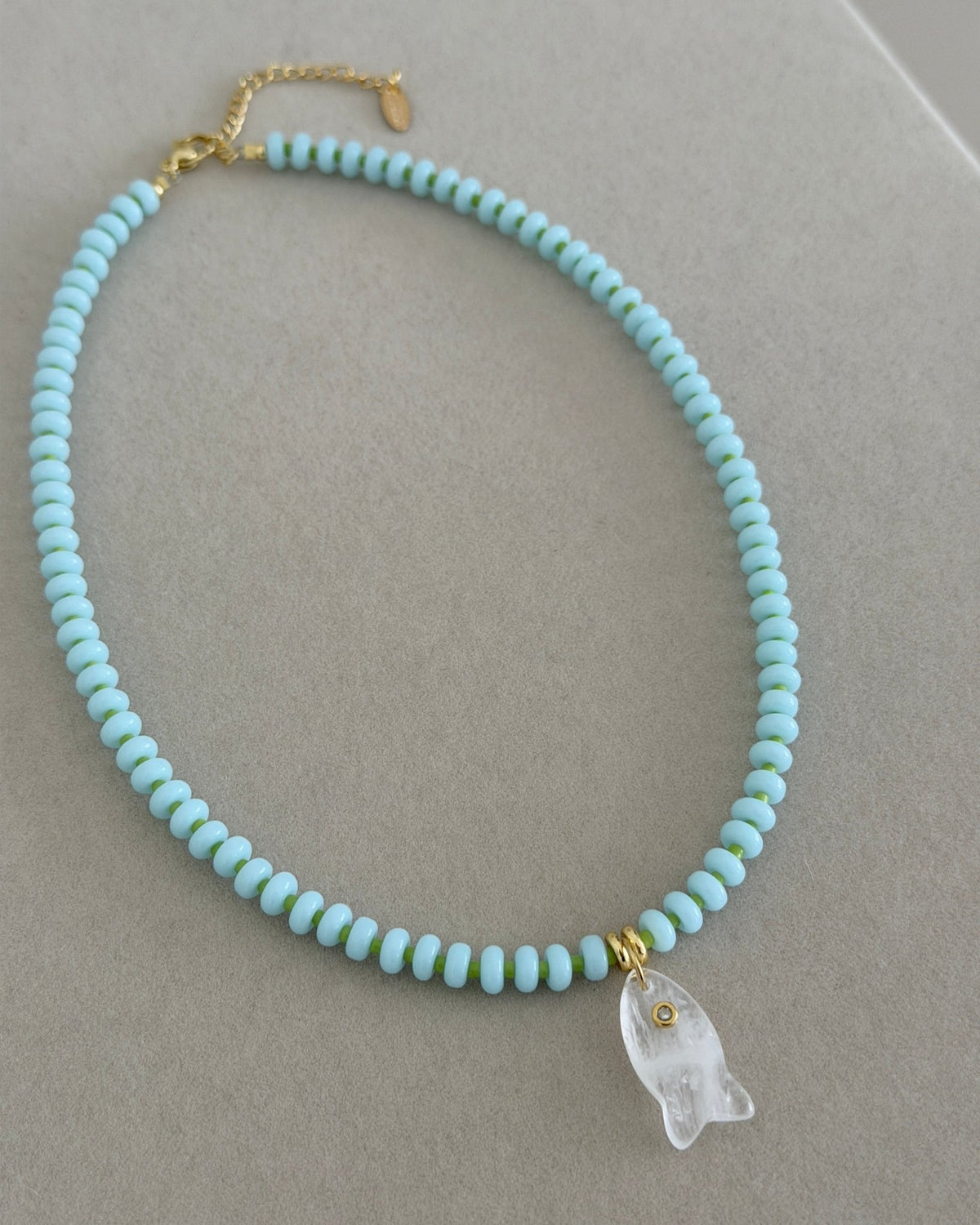 Seafoam Fish Beaded Necklace - Necklaces | LimaLimón Store - 6