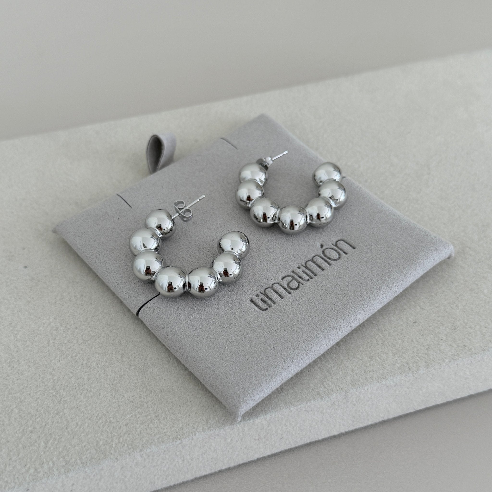 Silver Bubble Hoop Earrings - Earring | LimaLimón Store - 2