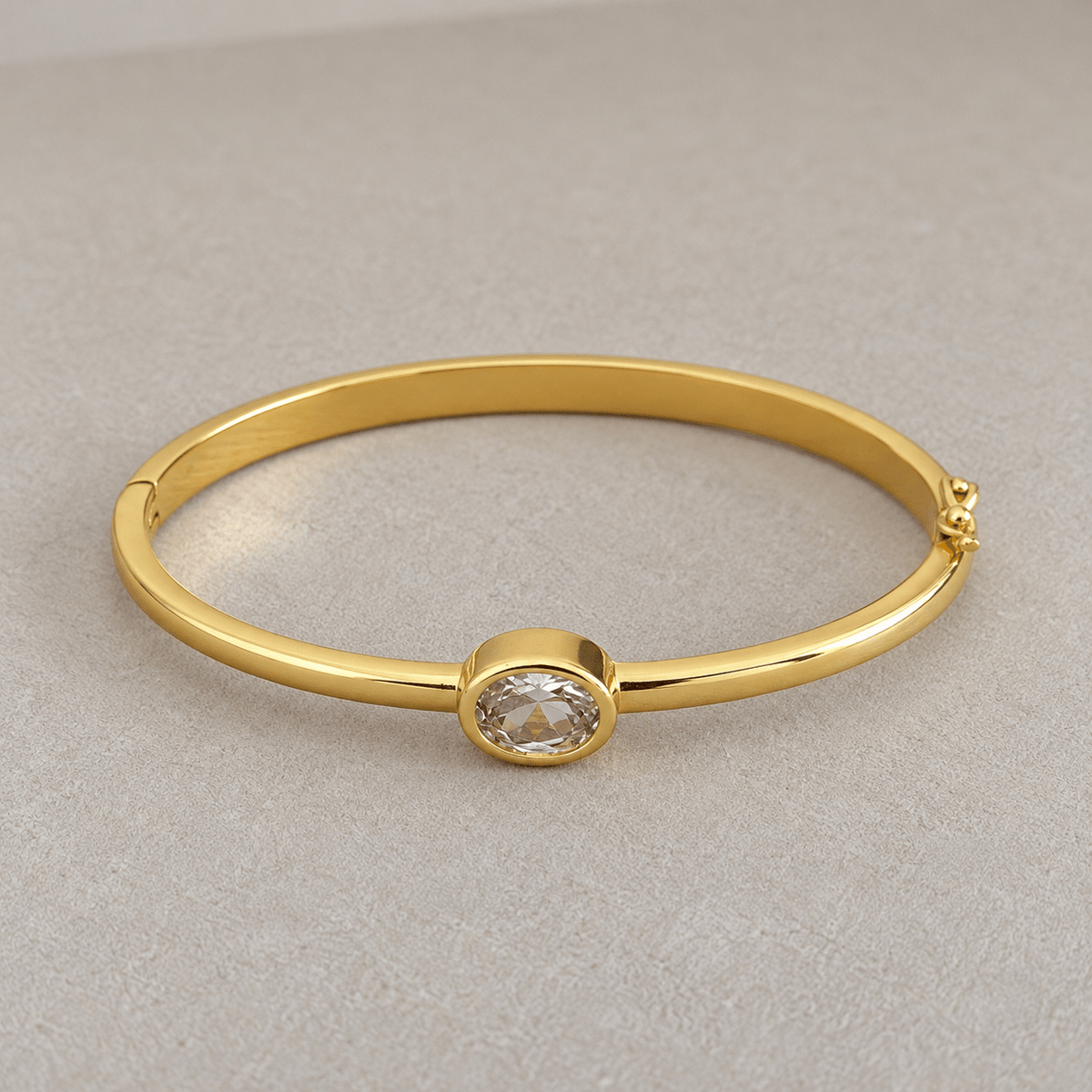 Solitaire Crystal Bangle Bracelet - Bracelets | LimaLimón Store - 1