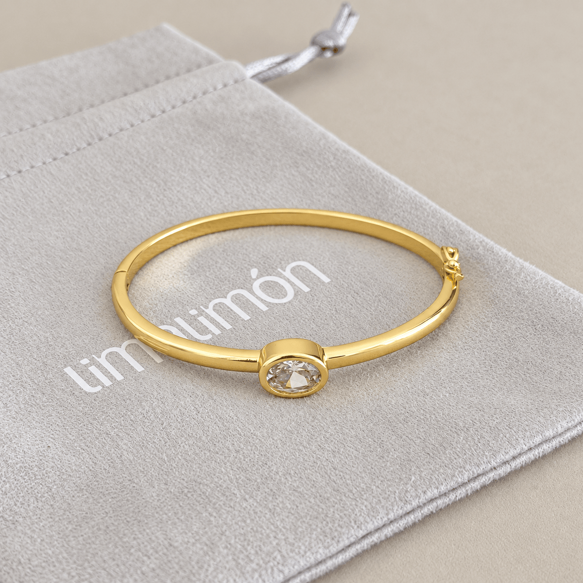 Solitaire Crystal Bangle Bracelet - Bracelets | LimaLimón Store - 2
