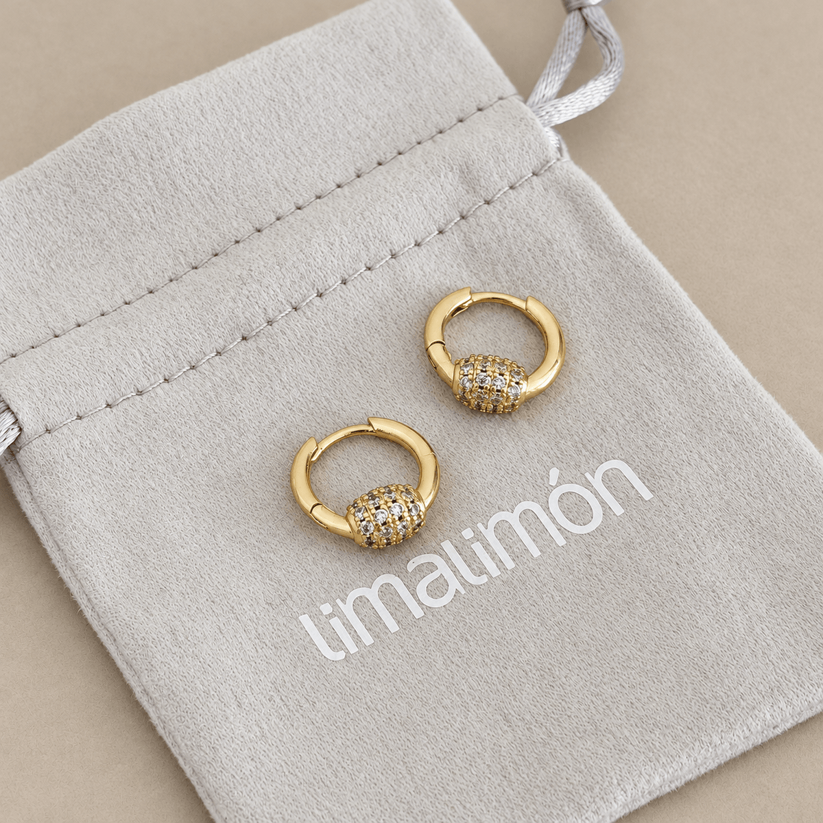 Sparkling Bead Mini Hoops - Earring | LimaLimón Store - 2
