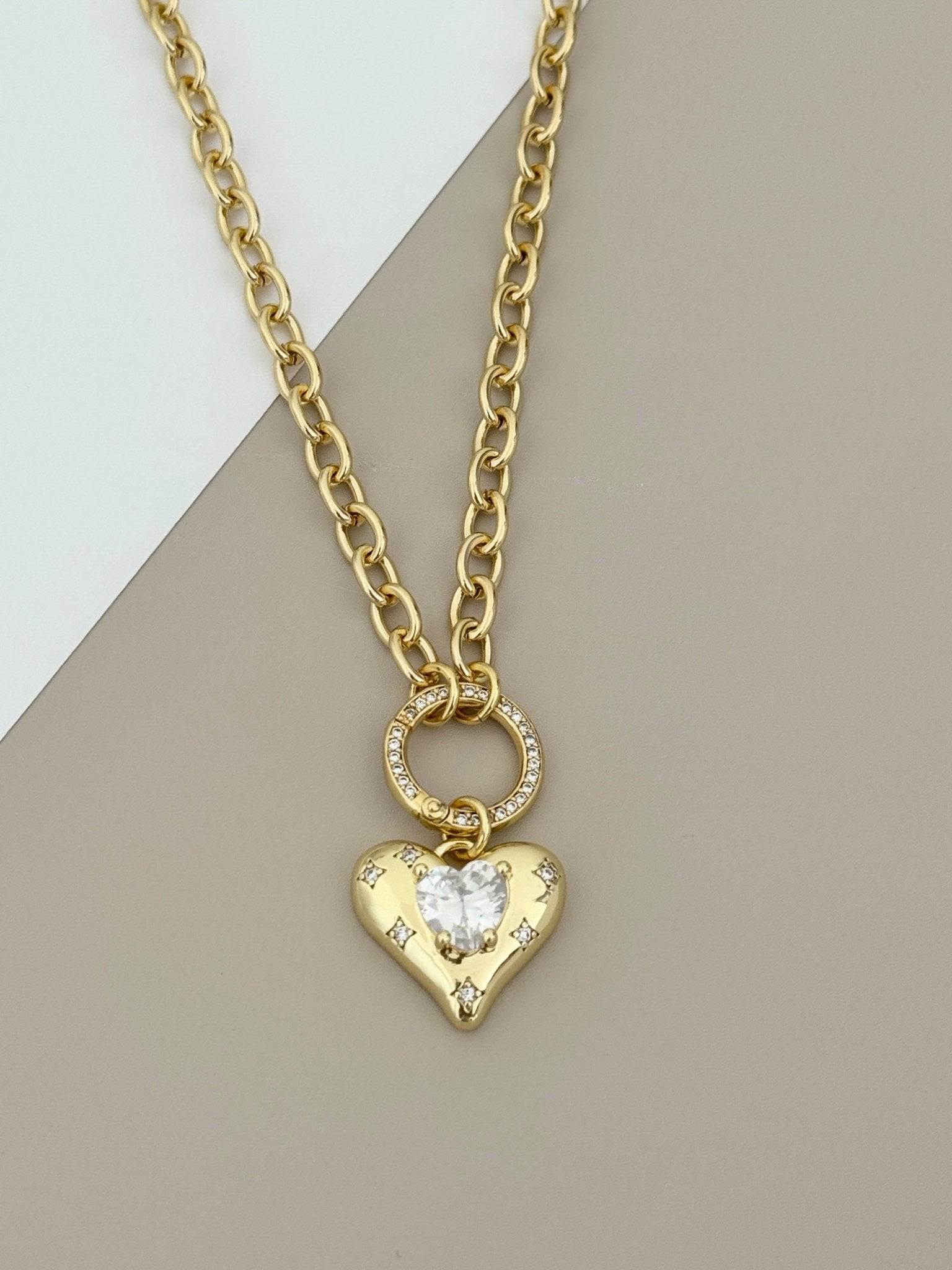 Sparkling Heart Charm Necklace - Necklaces | LimaLimón Store - 5