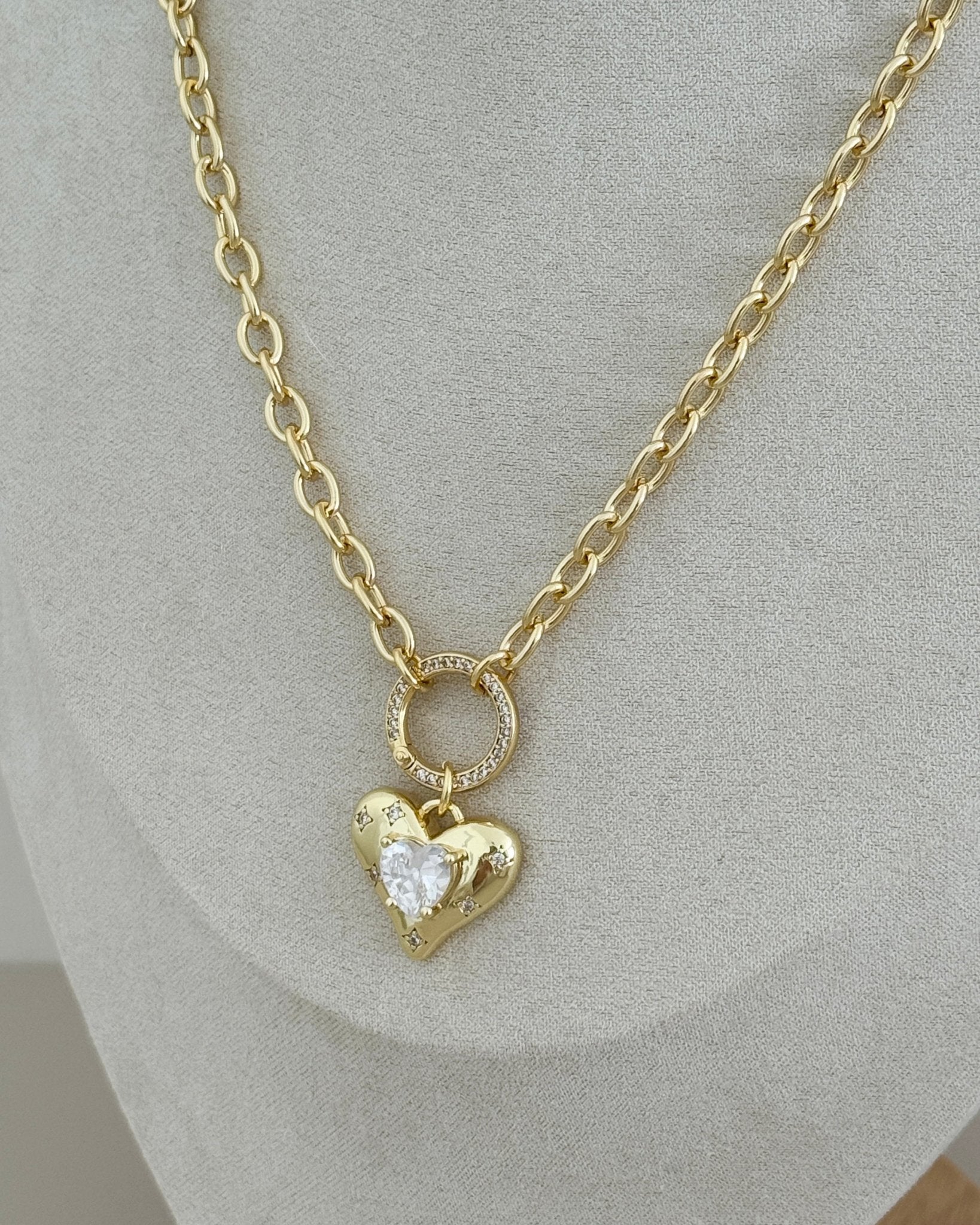 Sparkling Heart Charm Necklace - Necklaces | LimaLimón Store - 4