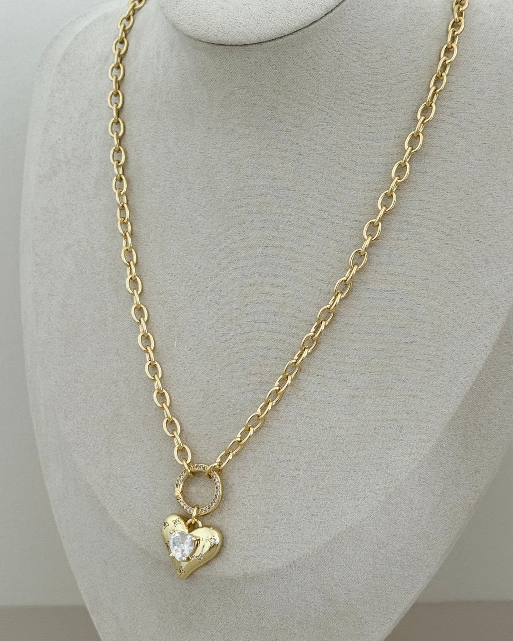 Sparkling Heart Charm Necklace - Necklaces | LimaLimón Store - 3