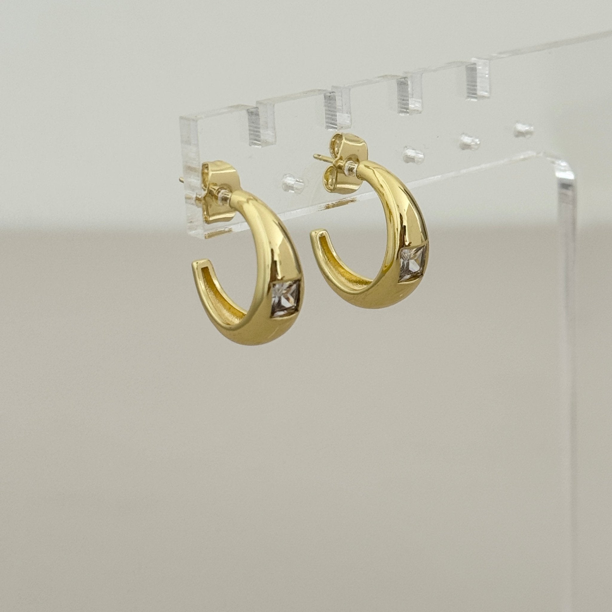 Stella Mini Stone Hoop Earrings - Earring | LimaLimón Store - 2