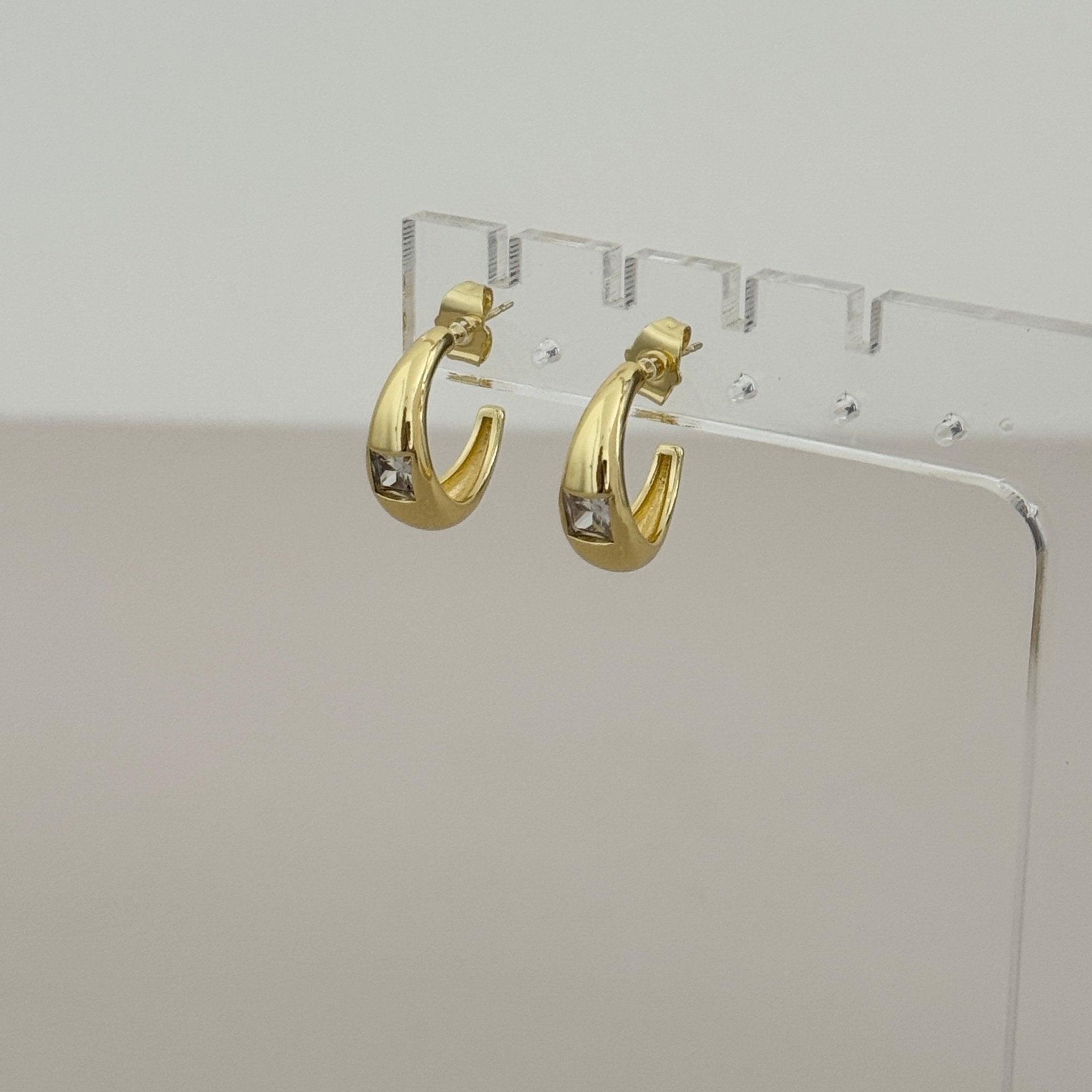 Stella Mini Stone Hoop Earrings - Earring | LimaLimón Store - 3