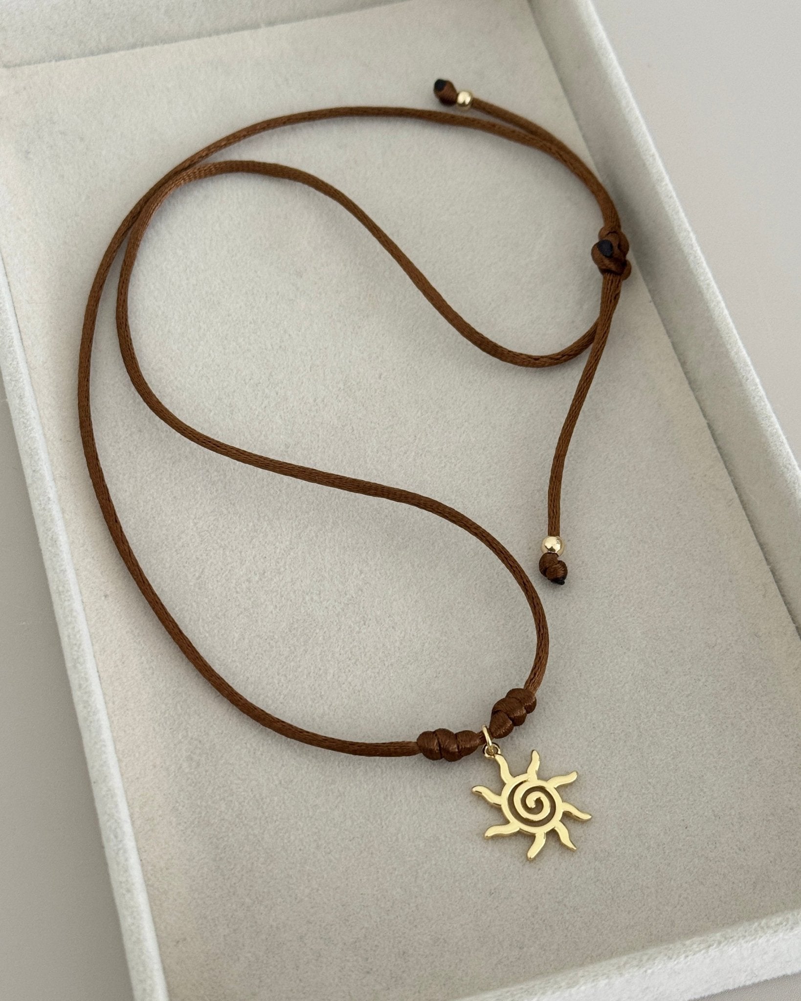 Sun Charm Cord Necklace - Necklaces | LimaLimón Store - 3